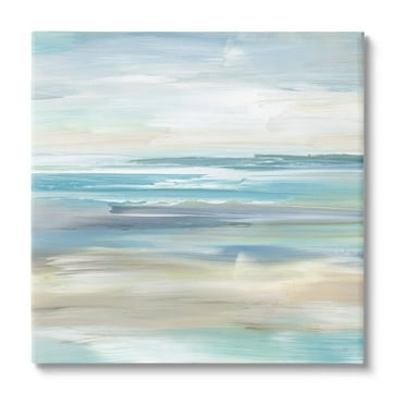 Stupell Industries Nautical Beach Shore Abstraction Coastal Painting Gallery Wrapped Canvas Print Wall Art