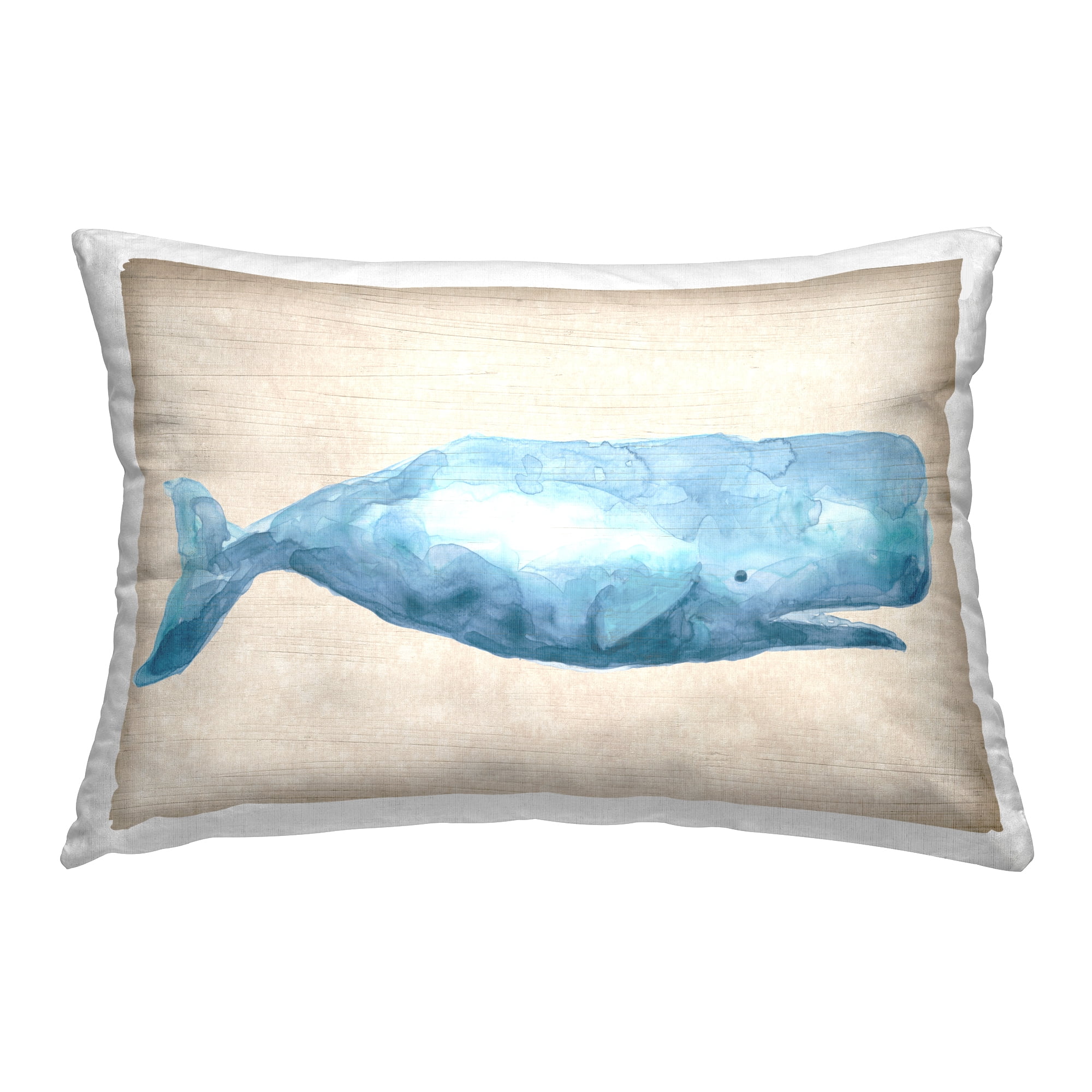 Stupell Industries Nautical Beluga Whale Decorative Printed Throw Pillow, 14 x 20