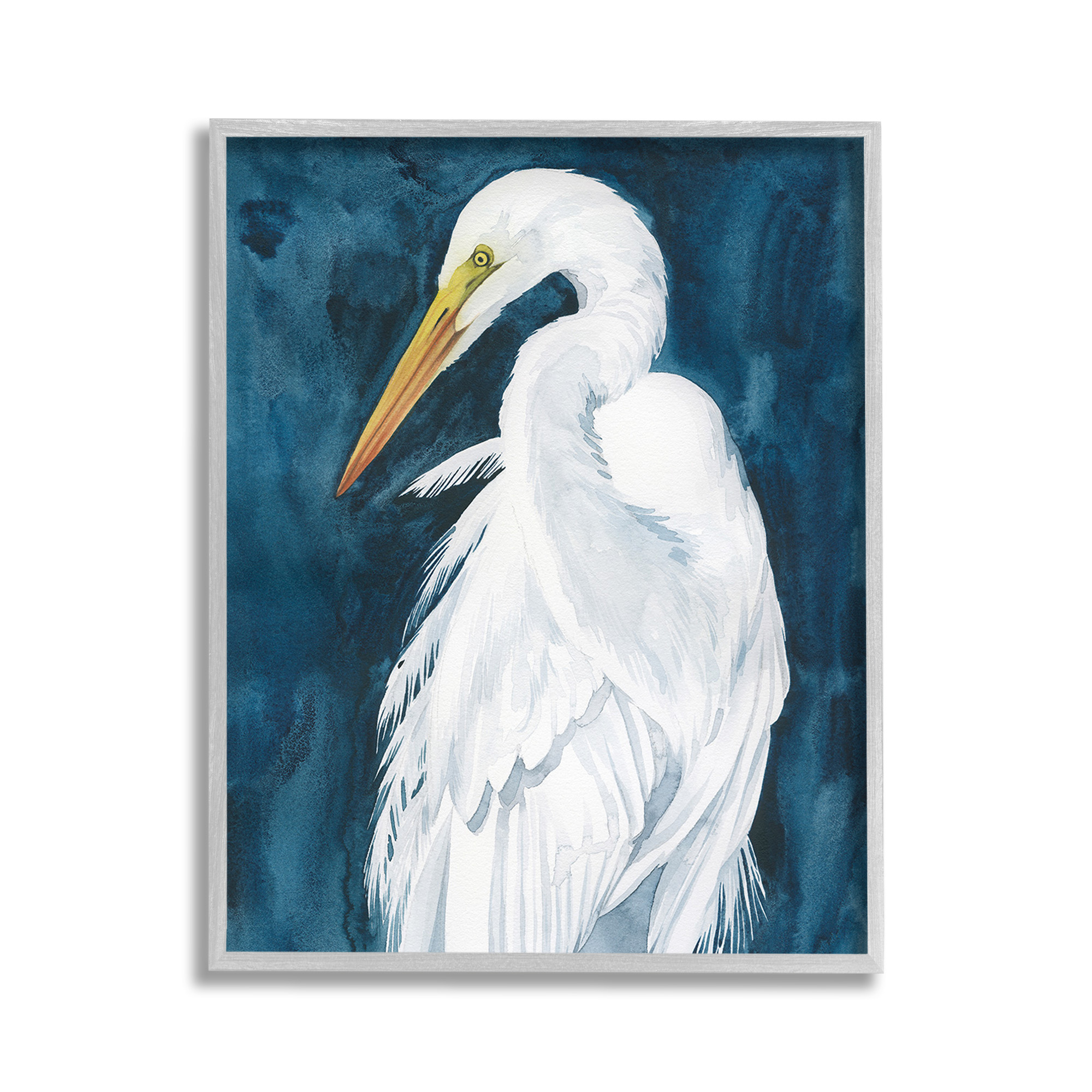 Stupell Industries Nautical Bird Portrait Animals & Insects Painting Gray Framed Art Print Wall Art, 11 x 14