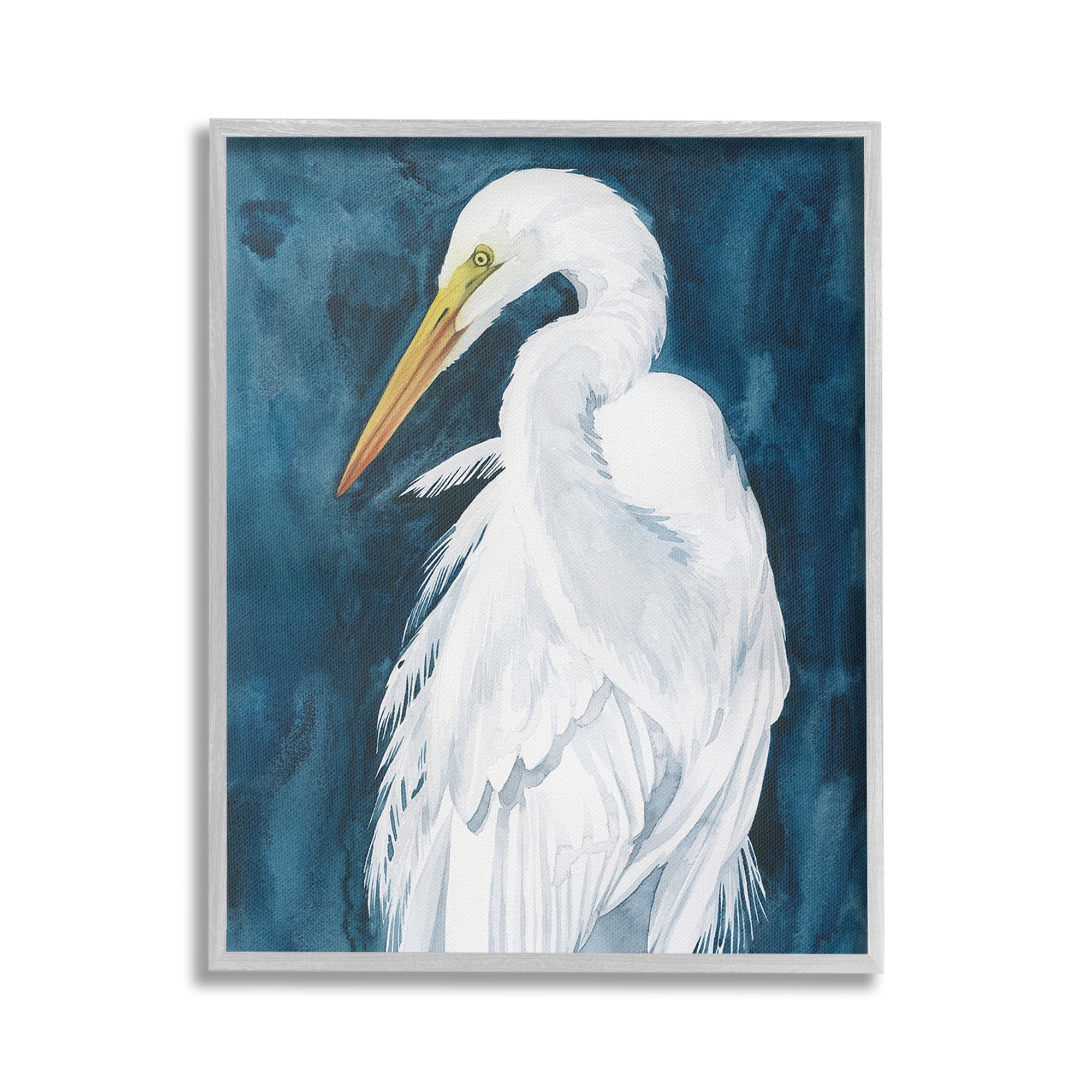 Stupell Industries Nautical Bird Portrait Animals & Insects Painting Gray Framed Art Print Wall Art, 24 x 30