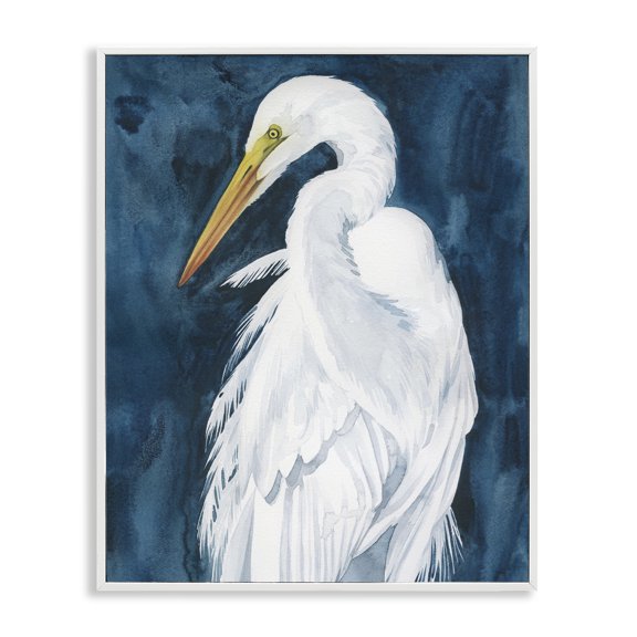 Stupell Industries Rustic Lodge Nautical Bird Portrait White Framed Giclee Art, 16 x 20, by Grace Popp