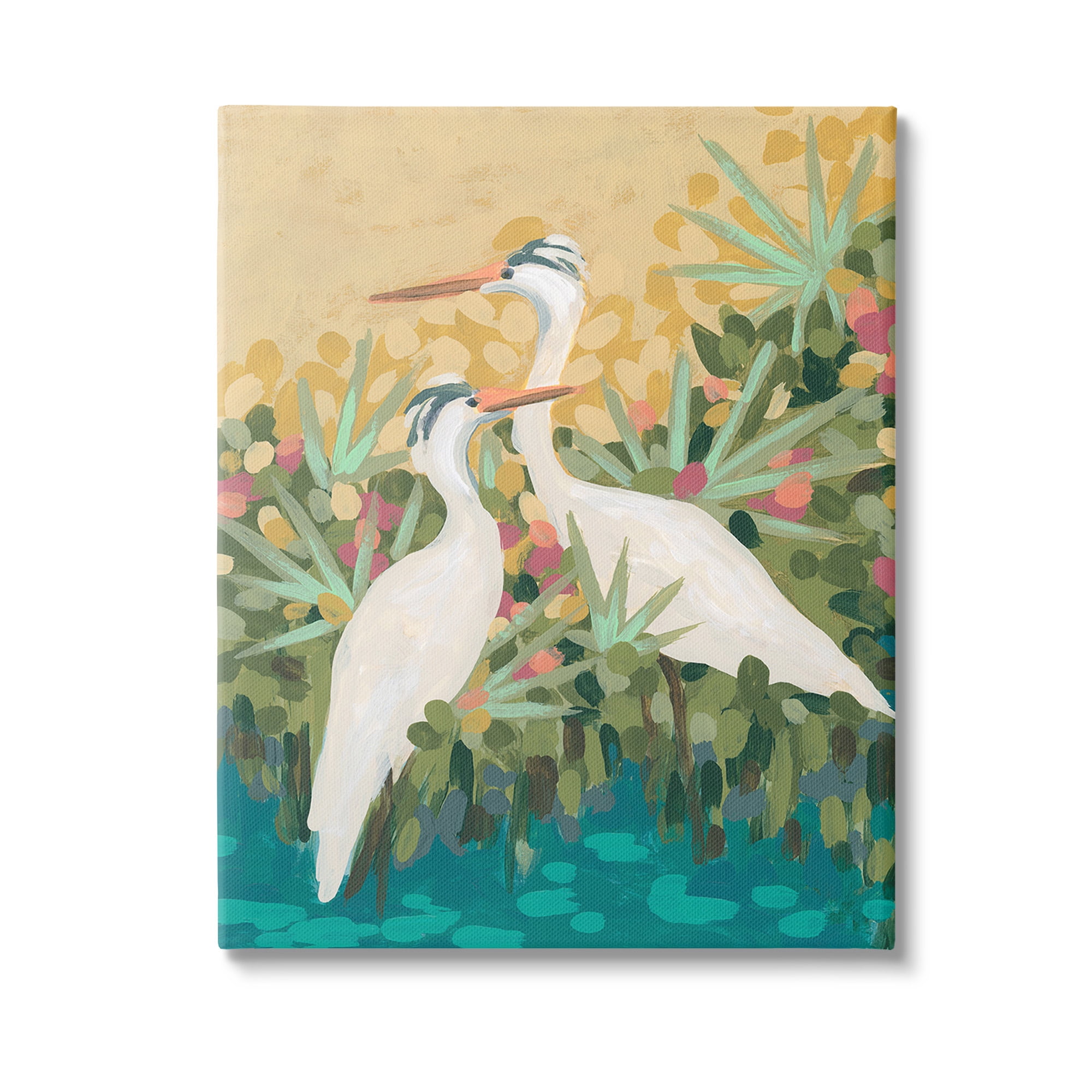 Stupell Industries Nautical Birds in River Animals & Insects Painting Gallery Wrapped Canvas Art Print Wall Art, 24 x 30