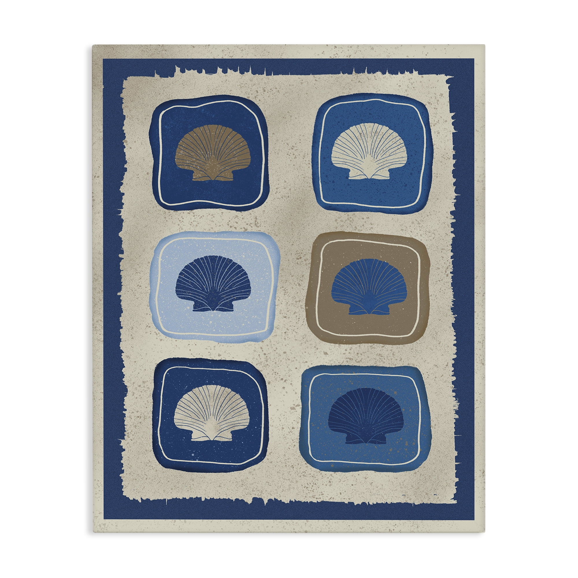 Stupell Industries Nautical Block Shells Canvas Wall Art, design by Julia Frost