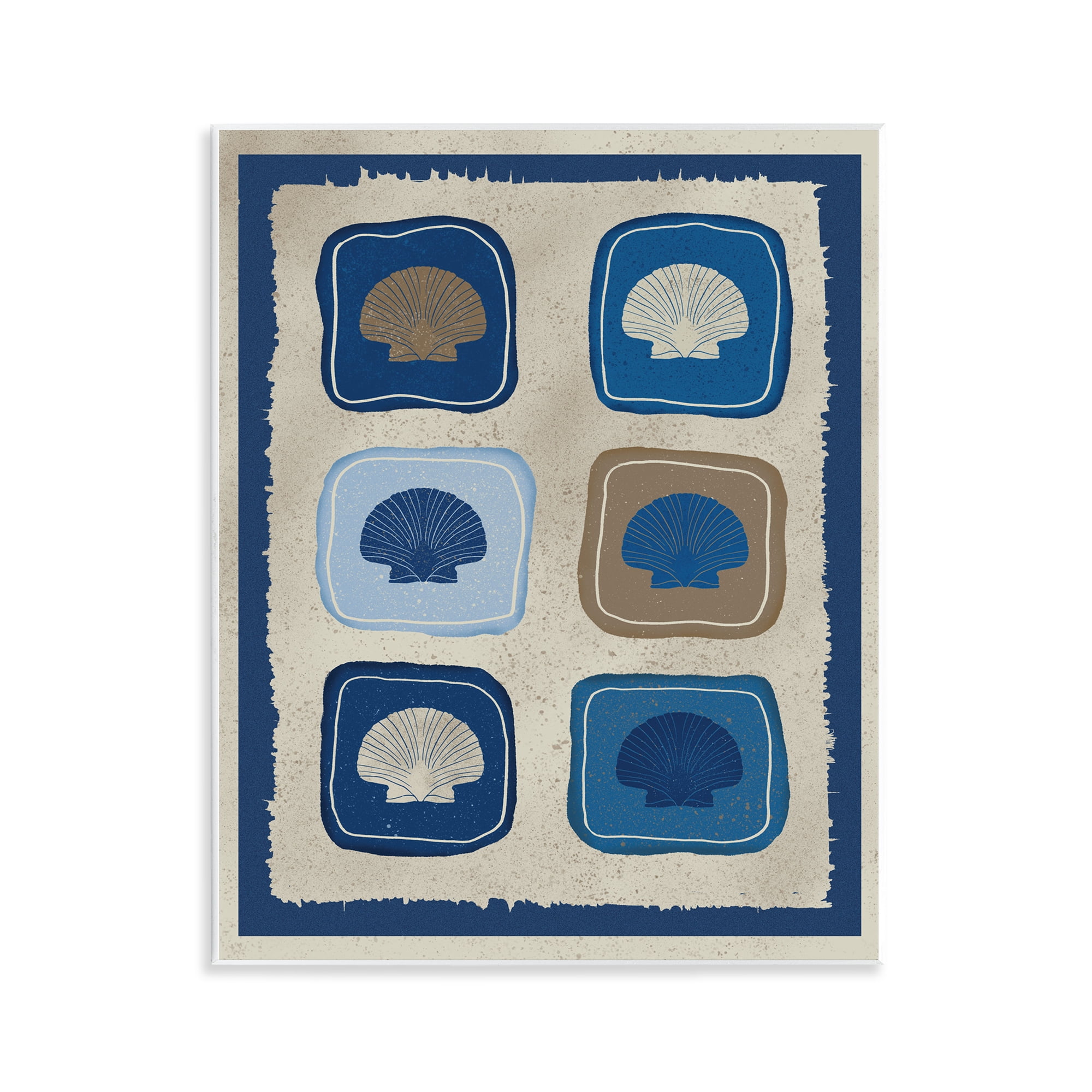 Stupell Industries Nautical Block Shells Wall Plaque Art, design by Julia Frost