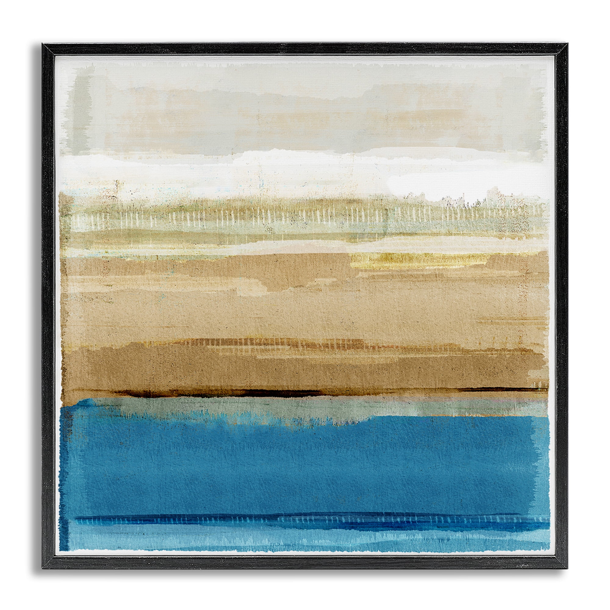 Stupell Industries Nautical Blue Daze Abstract Painting Gray Framed Art Print Wall Art, 12 x 12