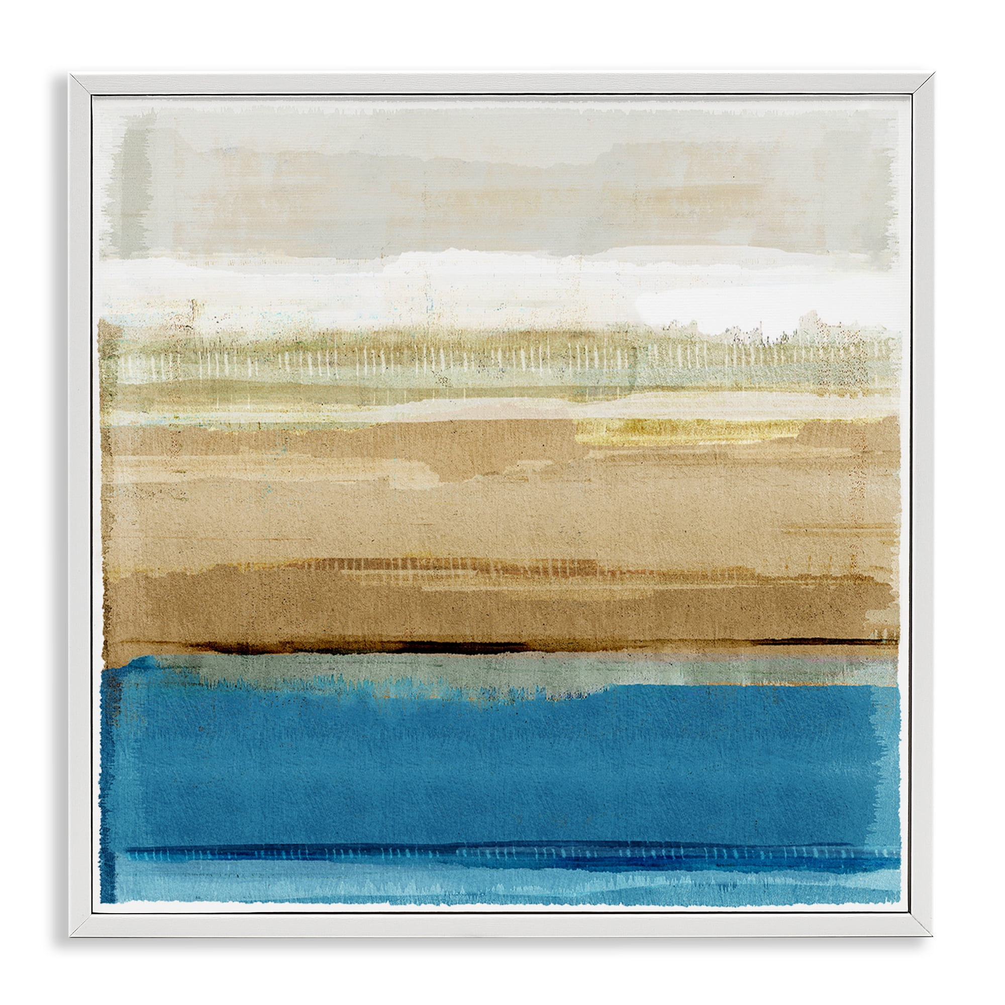 Stupell Industries Nautical Blue Daze Abstract Painting White Framed Art Print Wall Art, 17 x 17
