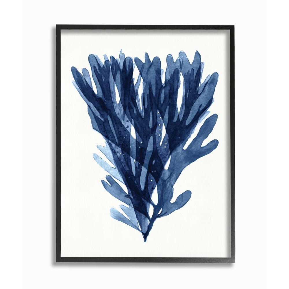 Stupell Industries Nautical Blue Sea Kelp over Minimal White Designed by Stellar Design Studio