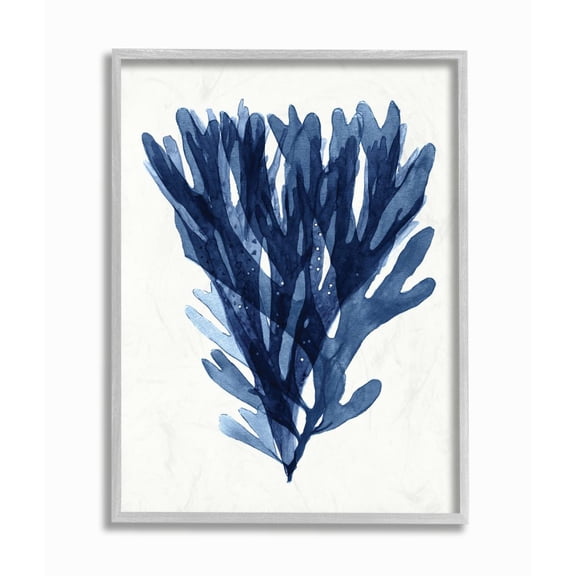 Stupell Industries Nautical Blue Sea Kelp over Minimal White Designed by Stellar Design Studio