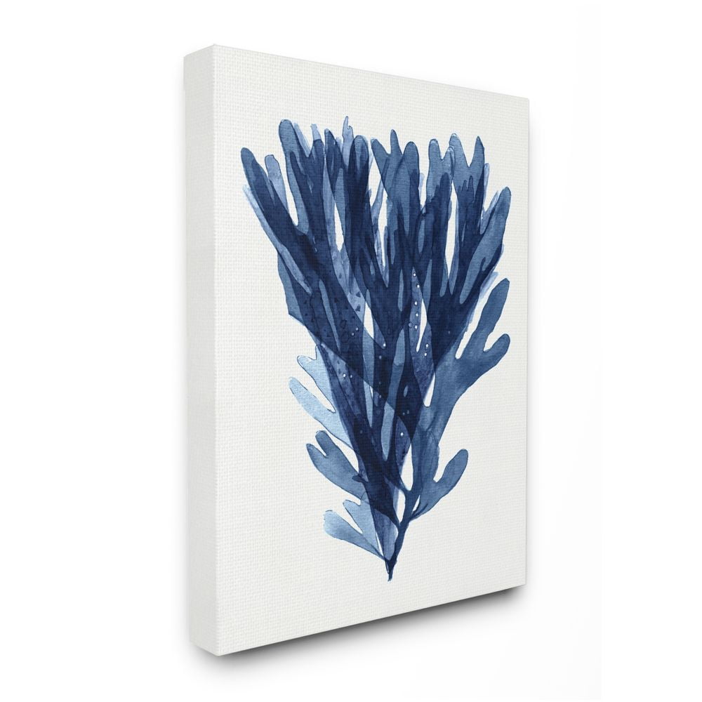 Stupell Industries Nautical Blue Sea Kelp over Minimal White Designed by Stellar Design Studio