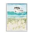 thumbnail image 1 of Stupell Industries Nautical Boat by Coast Grassy Beach Landscape Nature Painting White Framed Art Print Wall Art, 24 x 30, 1 of 7