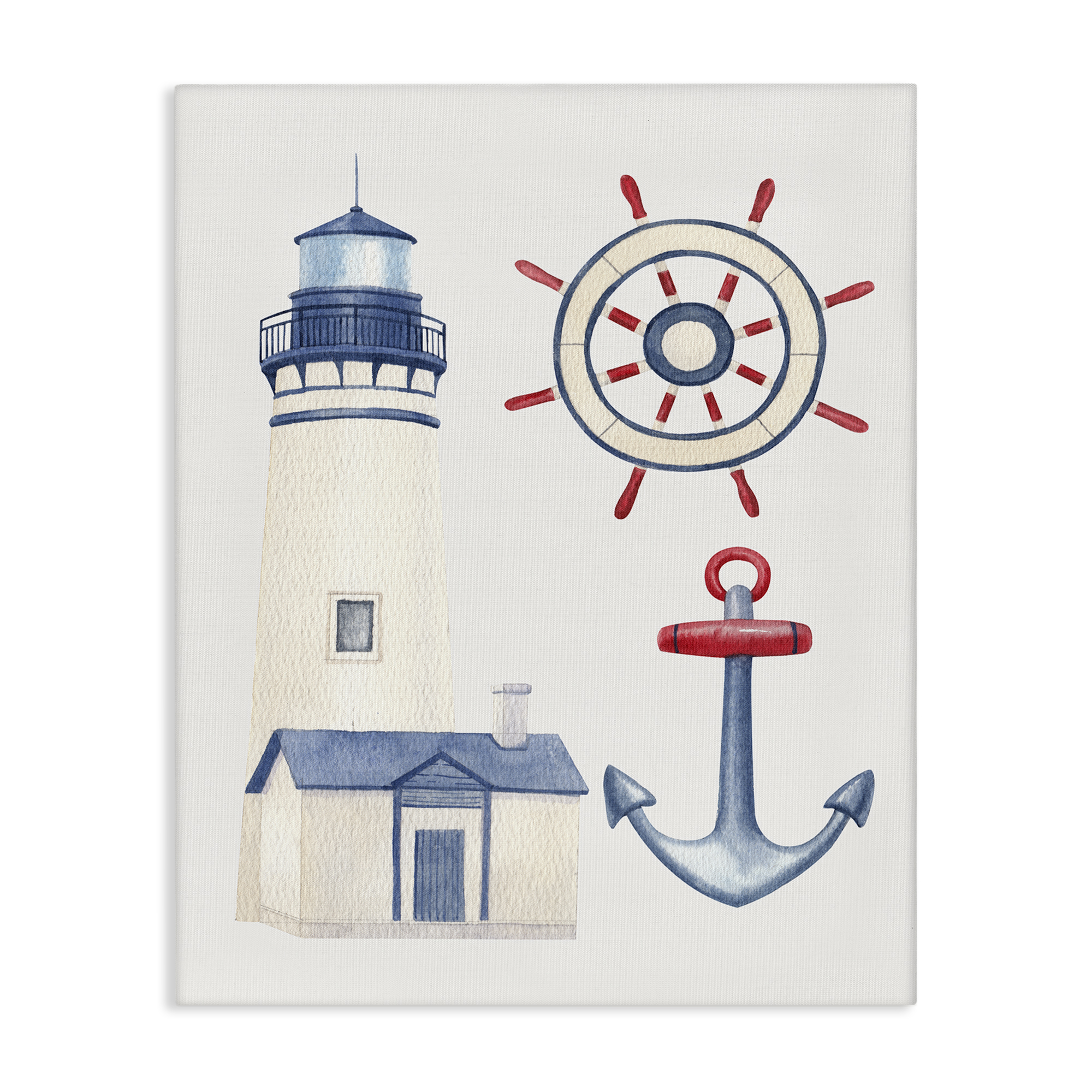 Stupell Industries Nautical & Boating Gear Nautical & Beach Painting Wrapped Canvas Art Print Wall Art, 16 x 20