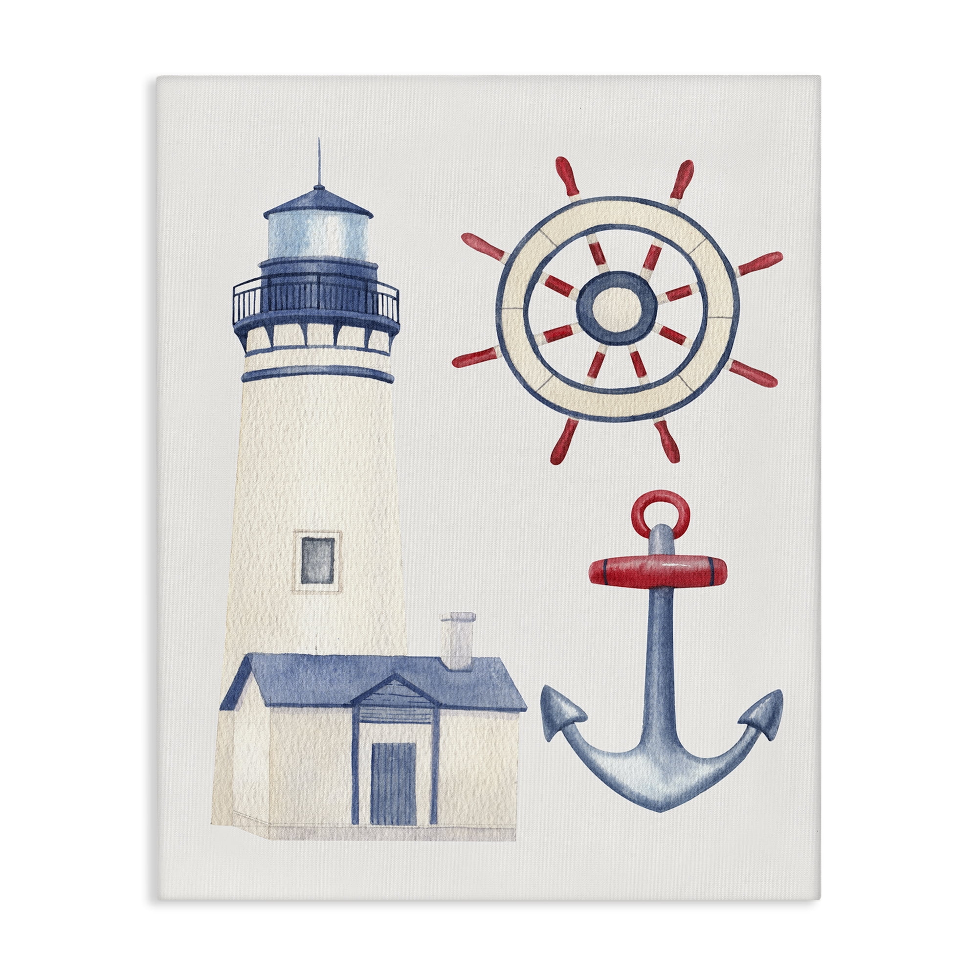 Stupell Industries Nautical & Boating Gear Nautical & Beach Painting Wrapped Canvas Art Print Wall Art, 36 x 48