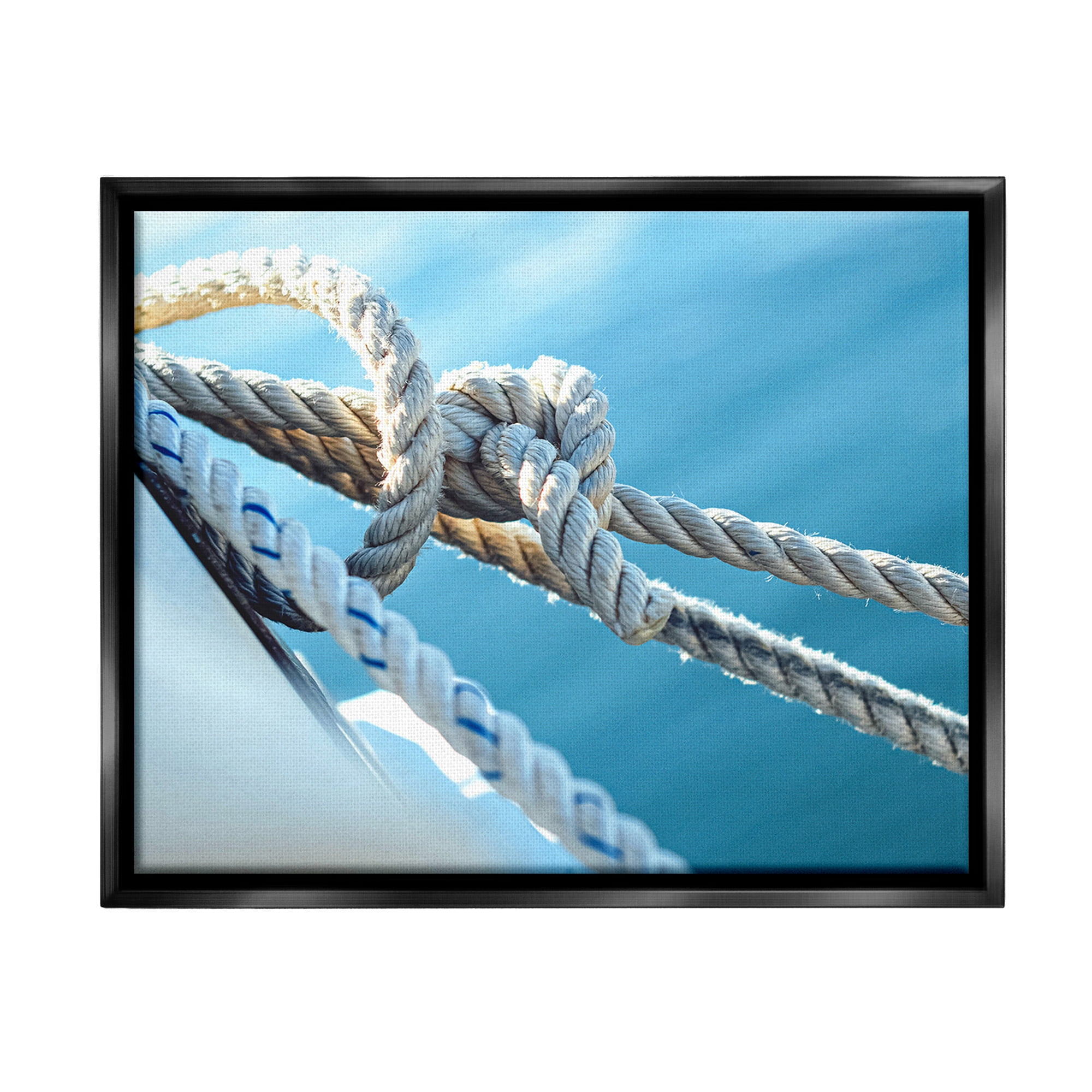 Stupell Industries Nautical Boating Knot Transportation Photography Black Floater Framed Canvas Art Print Wall Art, 31 x 25