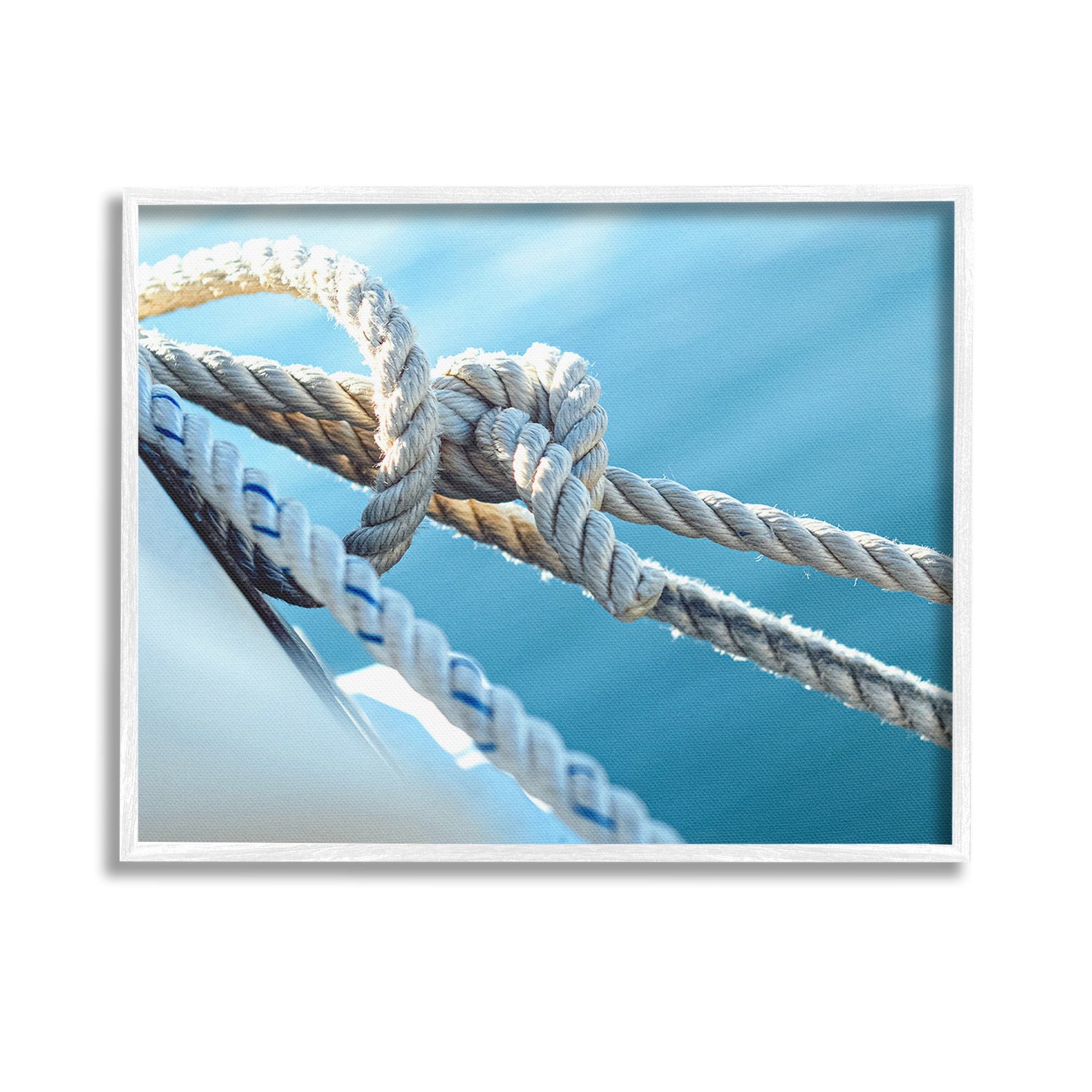Stupell Industries Nautical Boating Knot Transportation Photography White Framed Art Print Wall Art, 14 x 11