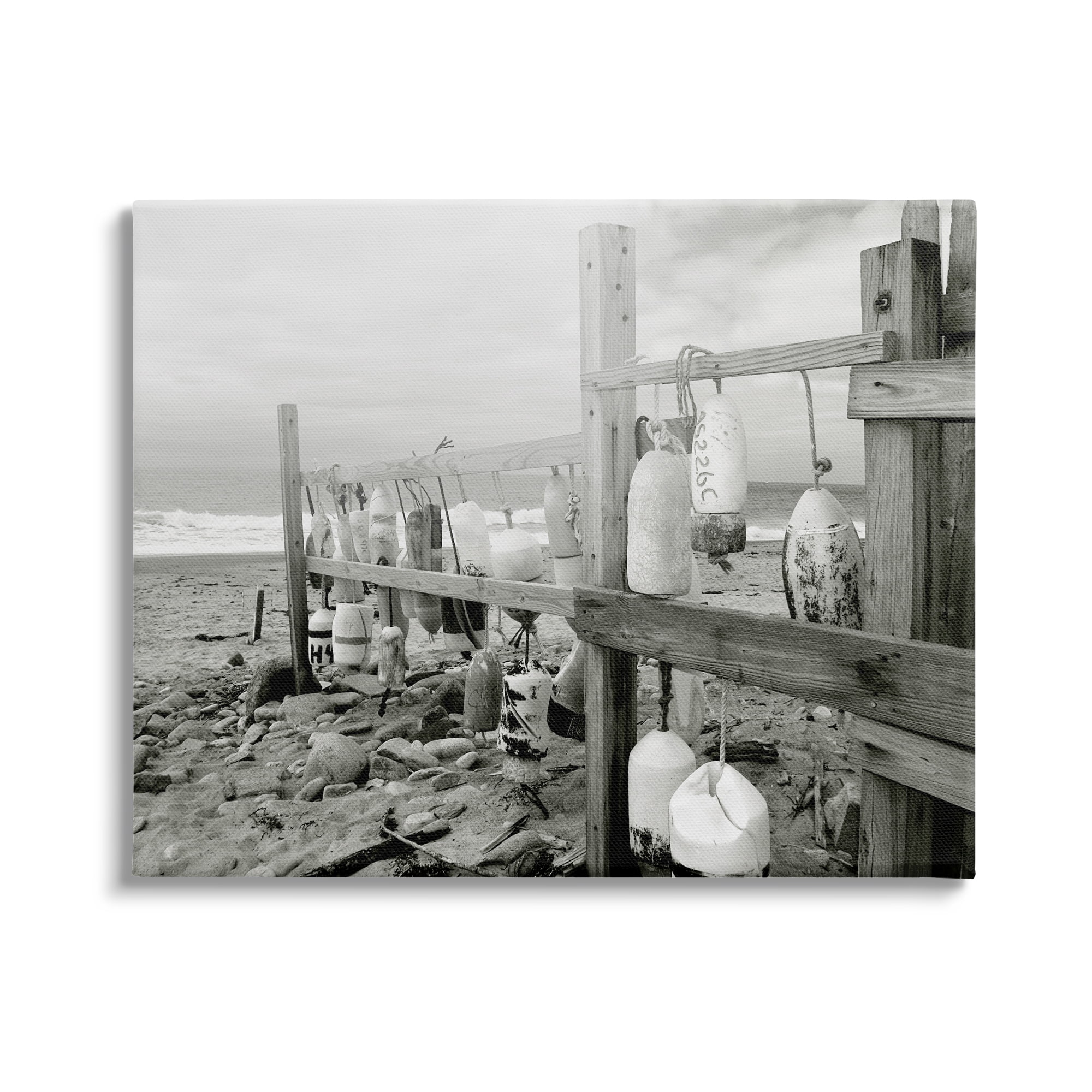 Stupell Industries Nautical Buoys Landscape Landscape Photography Gallery Wrapped Canvas Art Print Wall Art, 48 x 36