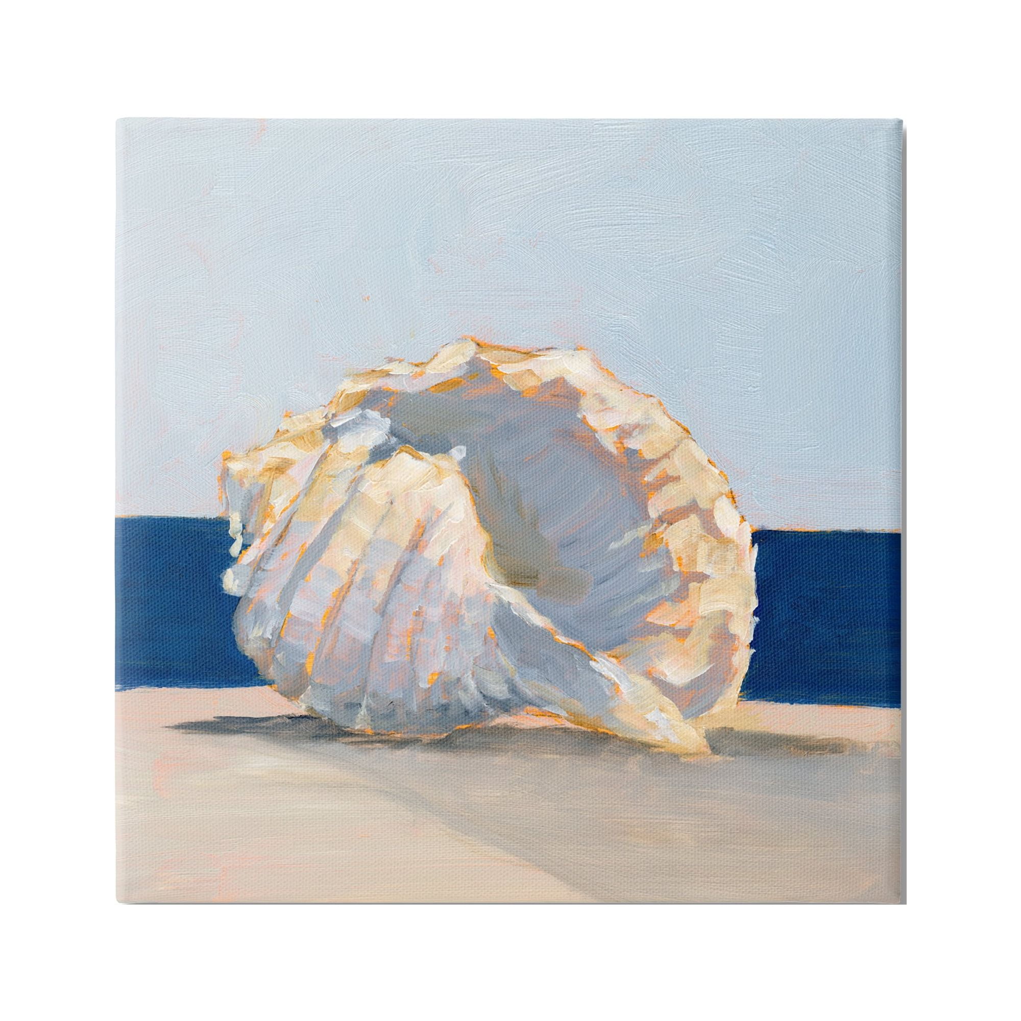 Stupell Industries Nautical Conch Painting Animals & Insects Painting Gallery Wrapped Canvas Print Wall Art, 30 x 30