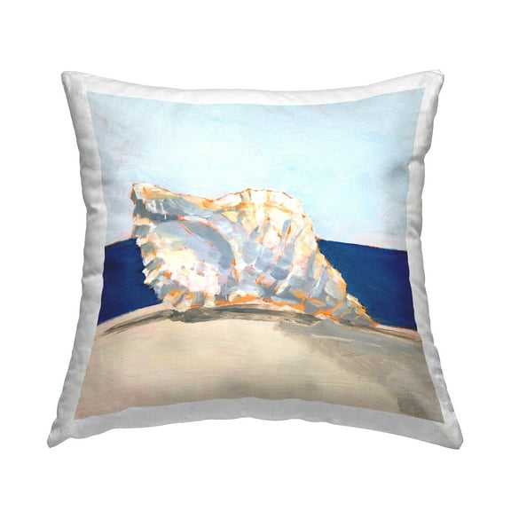 Stupell Industries Nautical Conch Still Life Square Decorative Printed Throw Pillow, 18 x 18