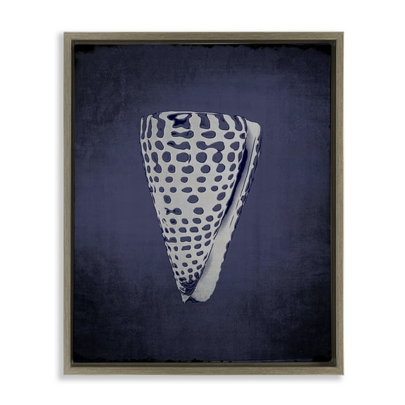 Stupell Industries Nautical Cone Shell Nautical & Beach Painting Brown Floater Framed Canvas Art Print Wall Art, 17 x 21