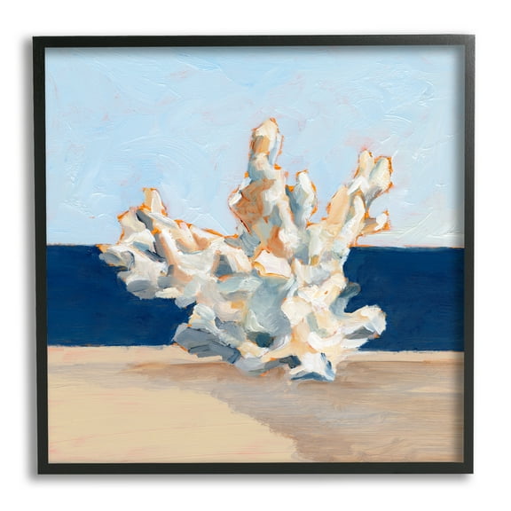 Stupell Industries Nautical Coral Painting Animals & Insects Painting Black Framed Art Print Wall Art, 12 x 12