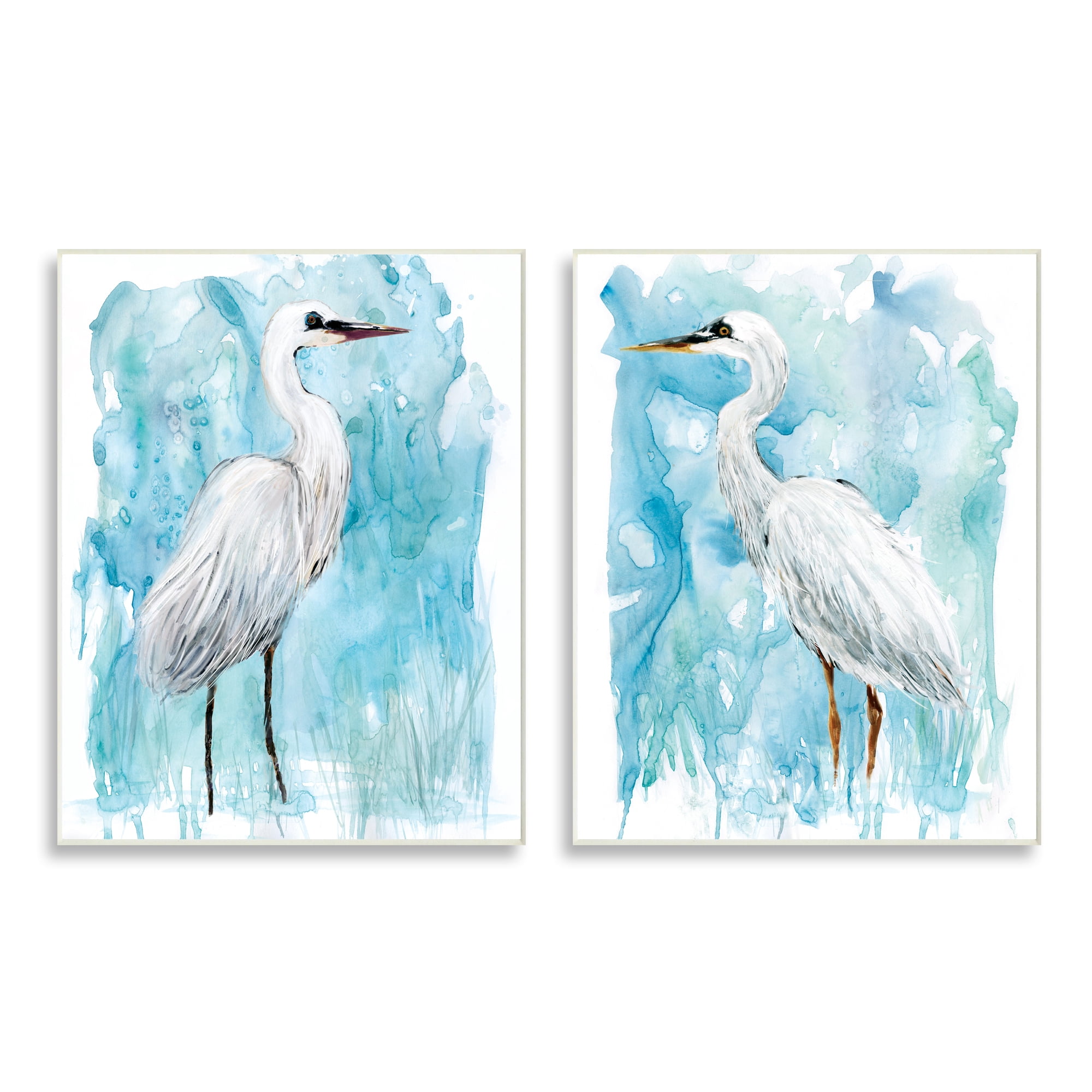 Stupell Industries Nautical Crane Pair White Beach Birds Blue Sky, 13 x 19, Design by Carol Robinson