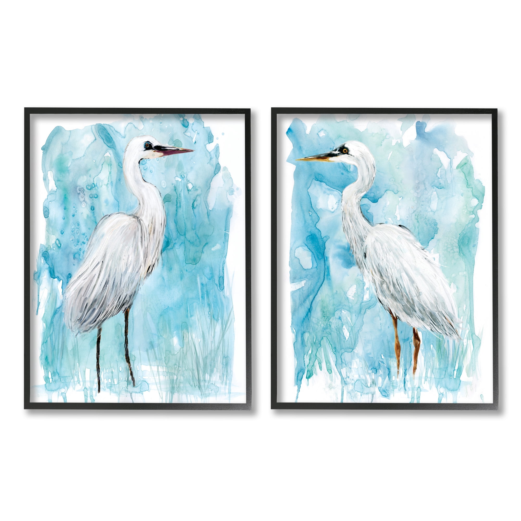 Stupell Industries Nautical Crane Pair White Beach Birds Blue Sky, 16 x 20, Design by Carol Robinson
