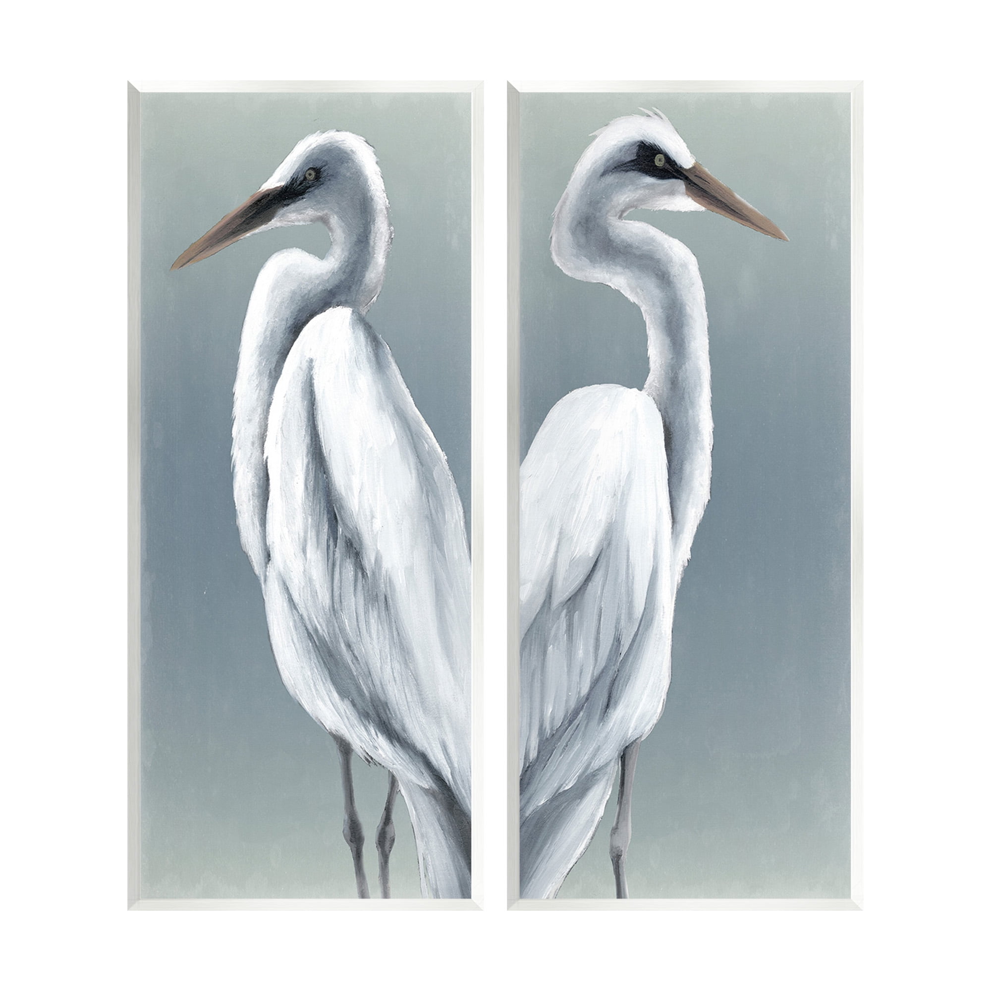 Stupell Industries Nautical Egret Portraits Animals & Insects Painting Unframed Art Print Wall Art, 7 x 17, Set of 2