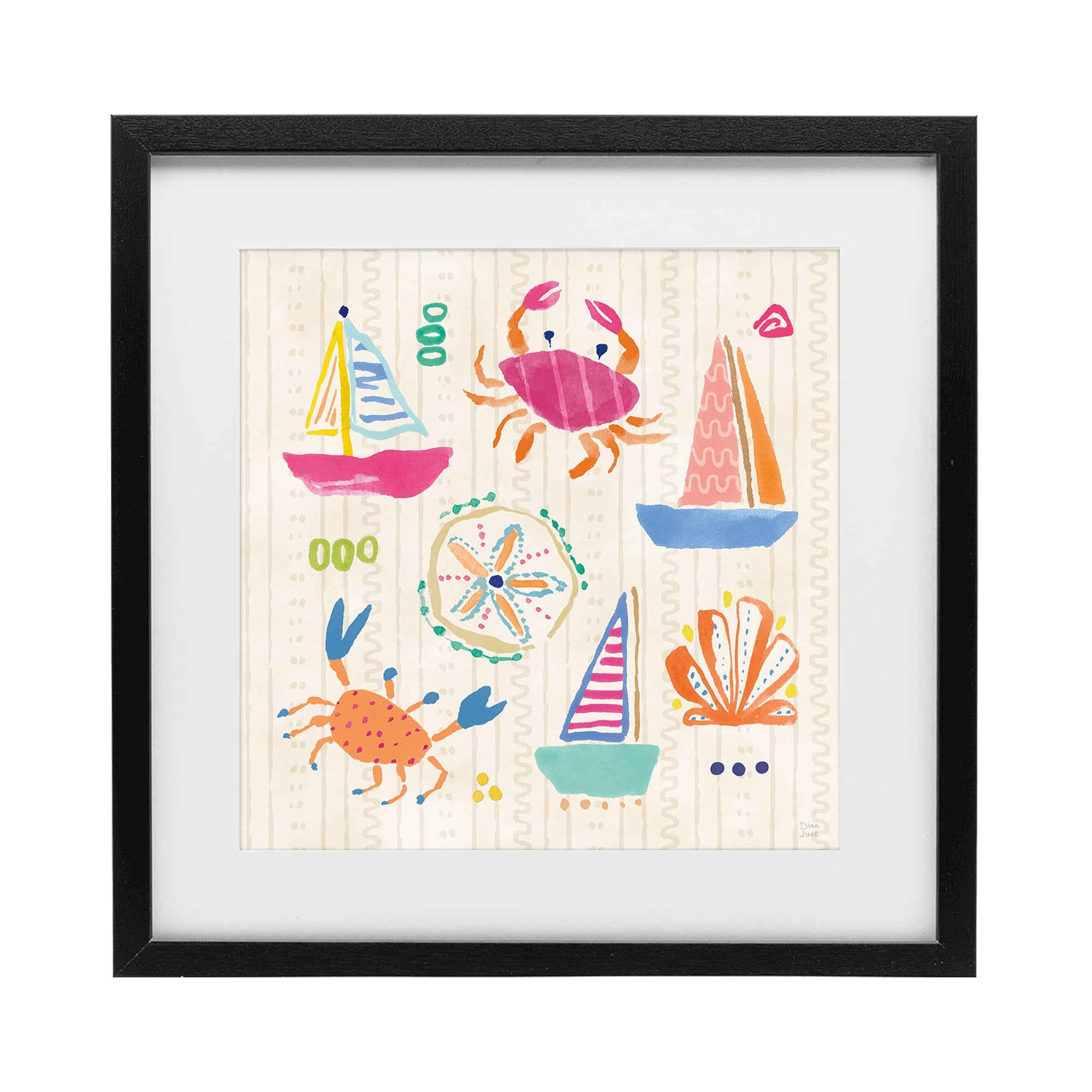 Stupell Industries Nautical Fine In The Sunshine Black Framed Print Under Glass, design by Dina June