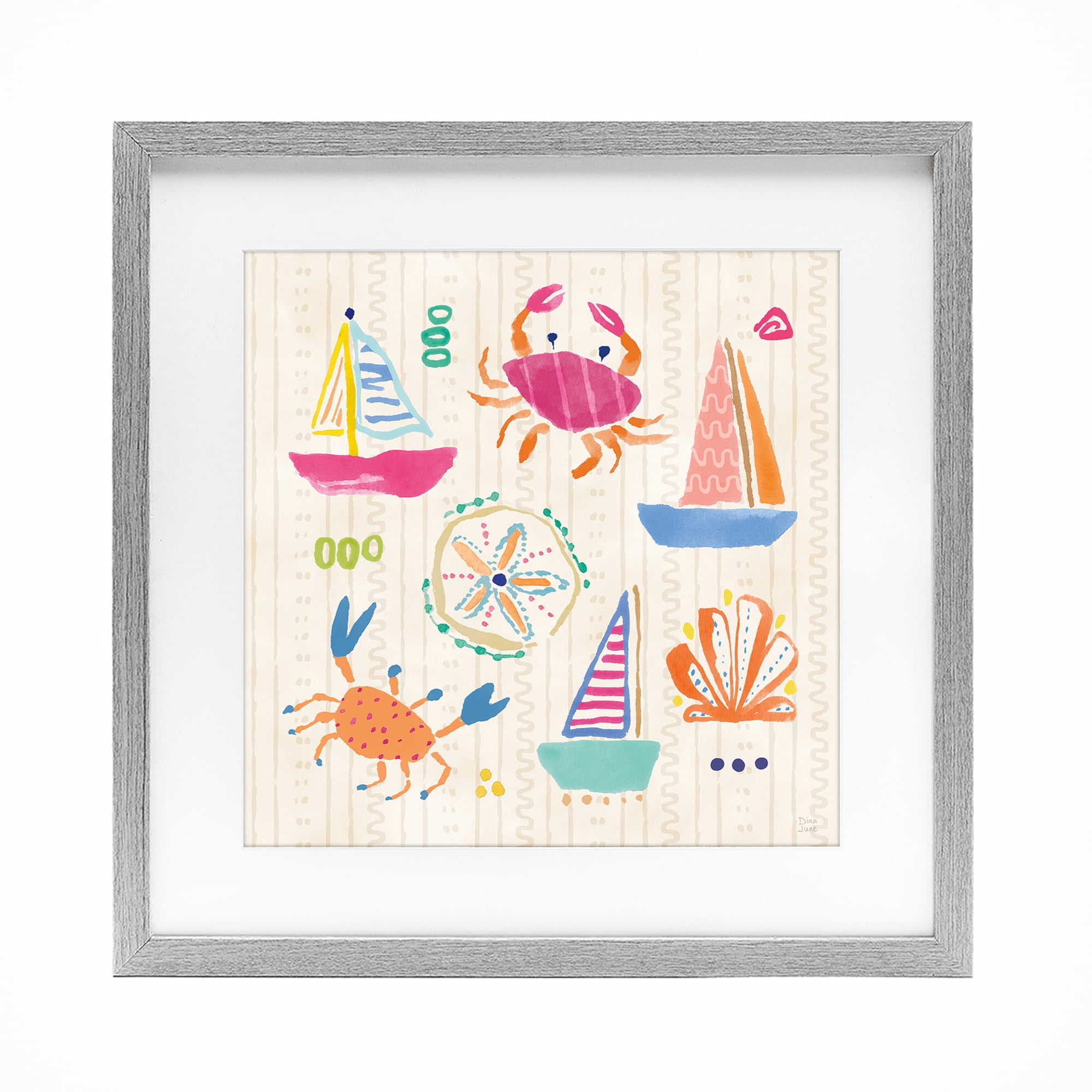 Stupell Industries Nautical Fine In The Sunshine Gray Framed Print Under Glass, design by Dina June