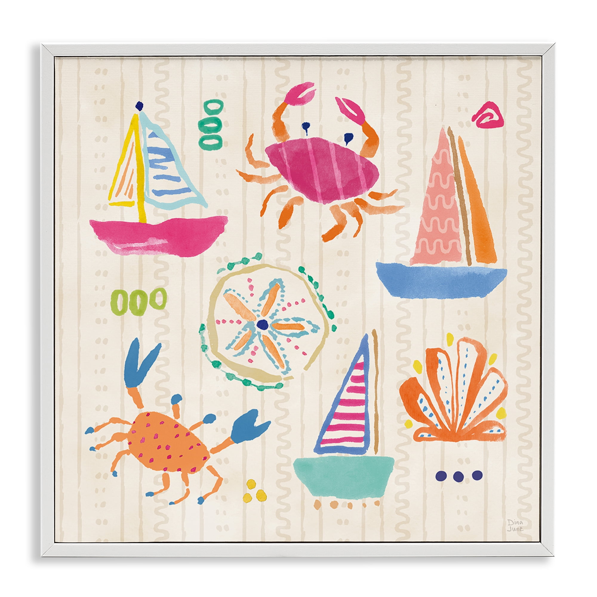 Stupell Industries Nautical Fine In The Sunshine White Framed Giclee Art, design by Dina June