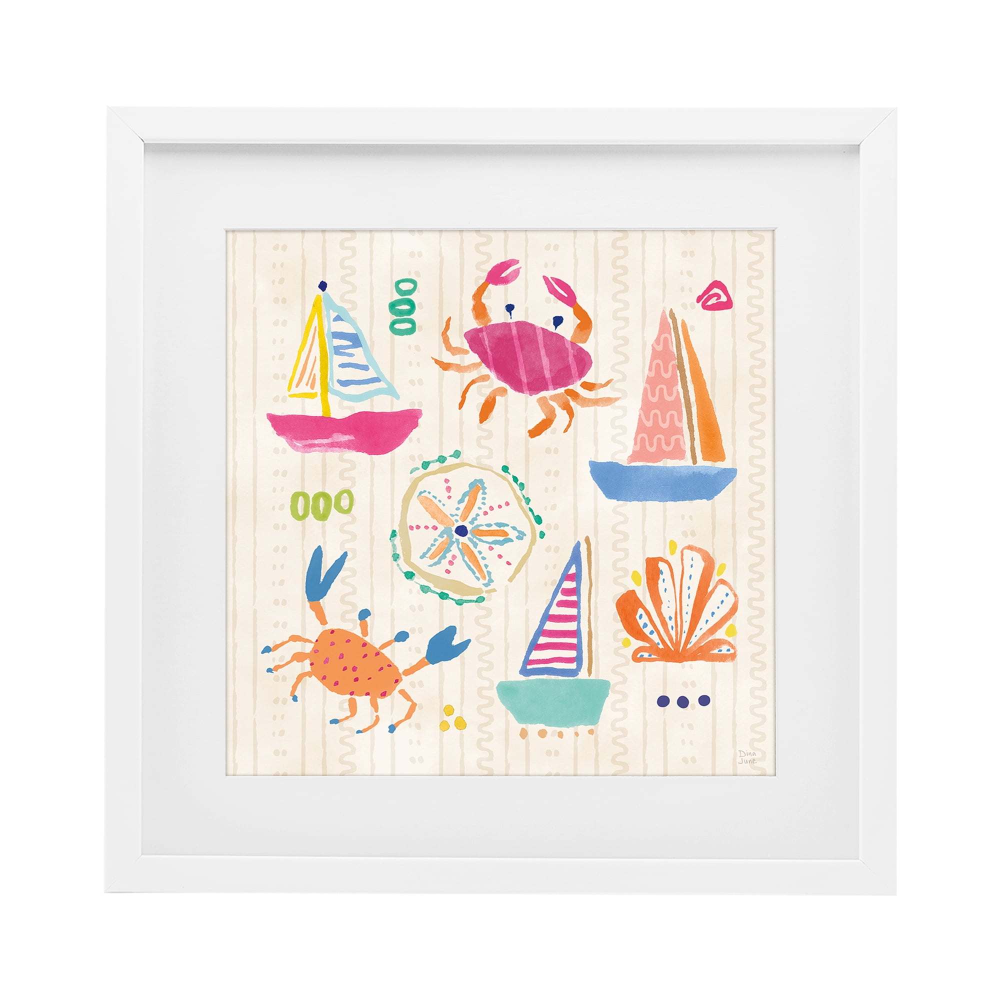 Stupell Industries Nautical Fine In The Sunshine White Framed Print Under Glass, design by Dina June