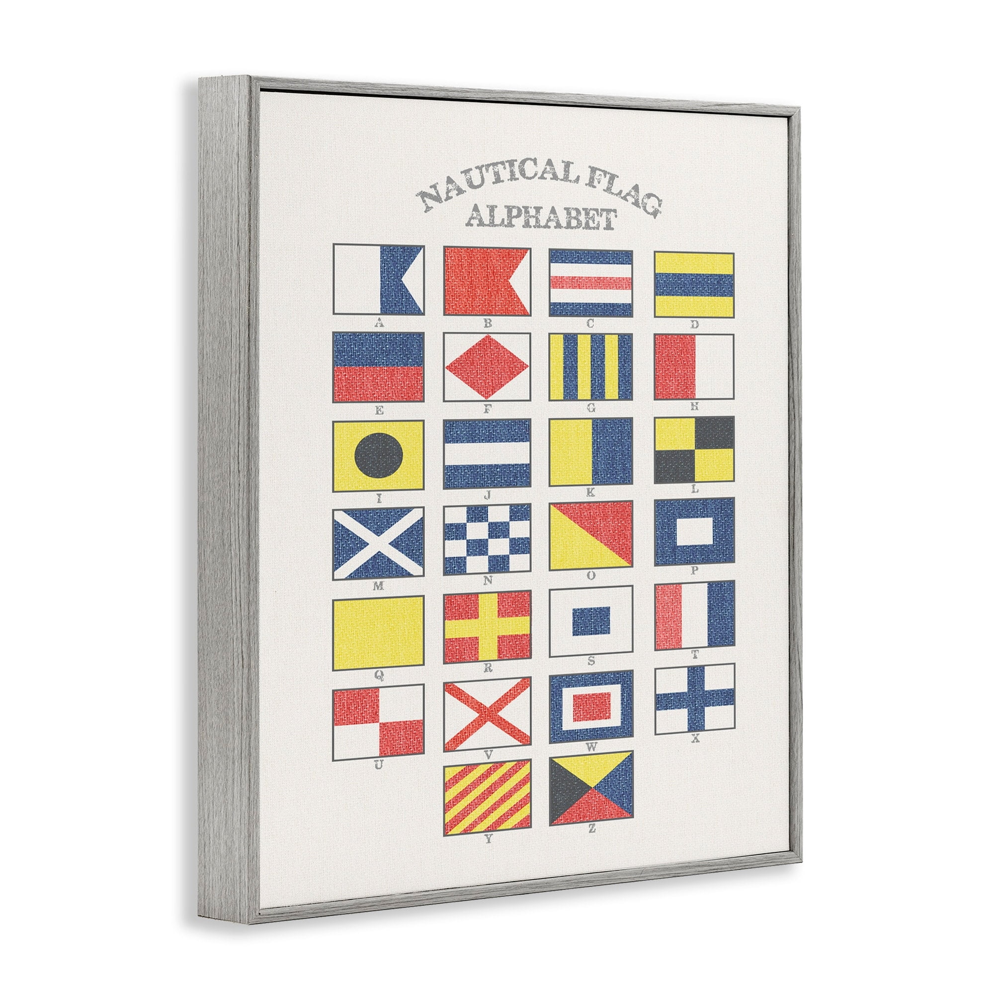 Stupell Industries Nautical Flag Alphabet, 24 x 30,Design by Daphne Polselli