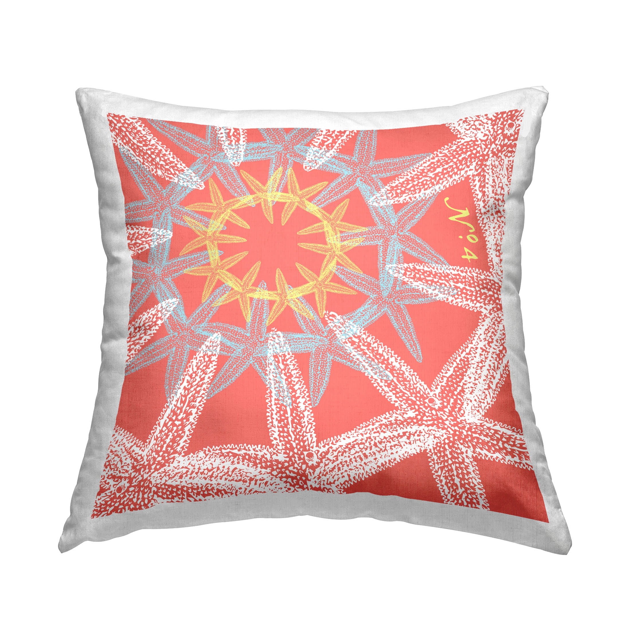Stupell Industries Nautical Fractal Starfish Pattern Printed Throw Pillow Design by Geoff Tygert