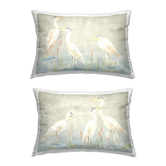 Stupell Industries Nautical Heron Birds Decorative Printed Throw Pillow, 14 x 20
