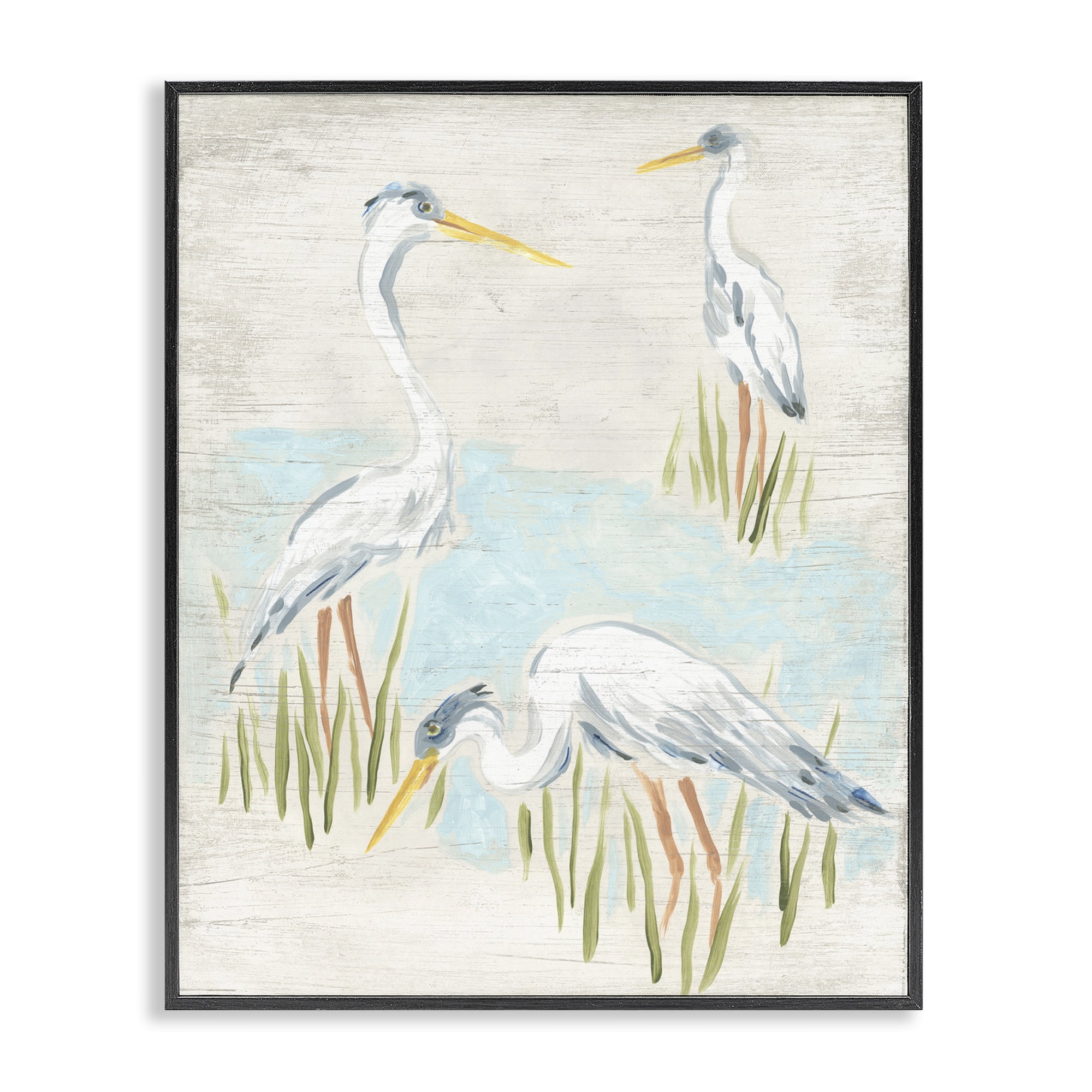 Stupell Industries Nautical Heron Trio Animals & Insects Painting Black Framed Art Print Wall Art, 16 x 20
