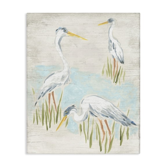 Stupell Industries Nautical Heron Trio Animals & Insects Painting Gallery Wrapped Canvas Art Print Wall Art, 16 x 20