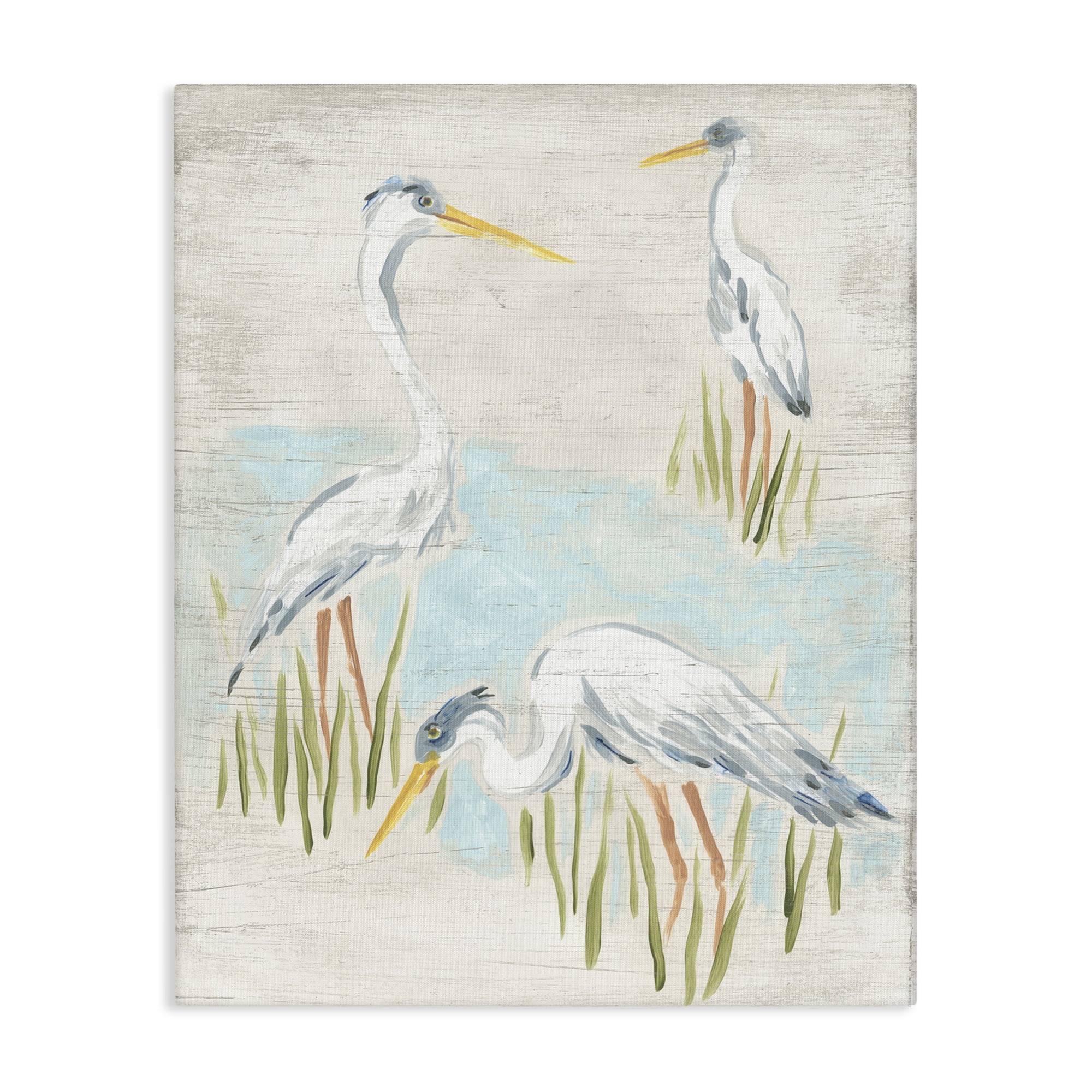 Stupell Industries Nautical Heron Trio Animals & Insects Painting Gallery Wrapped Canvas Art Print Wall Art, 24 x 30
