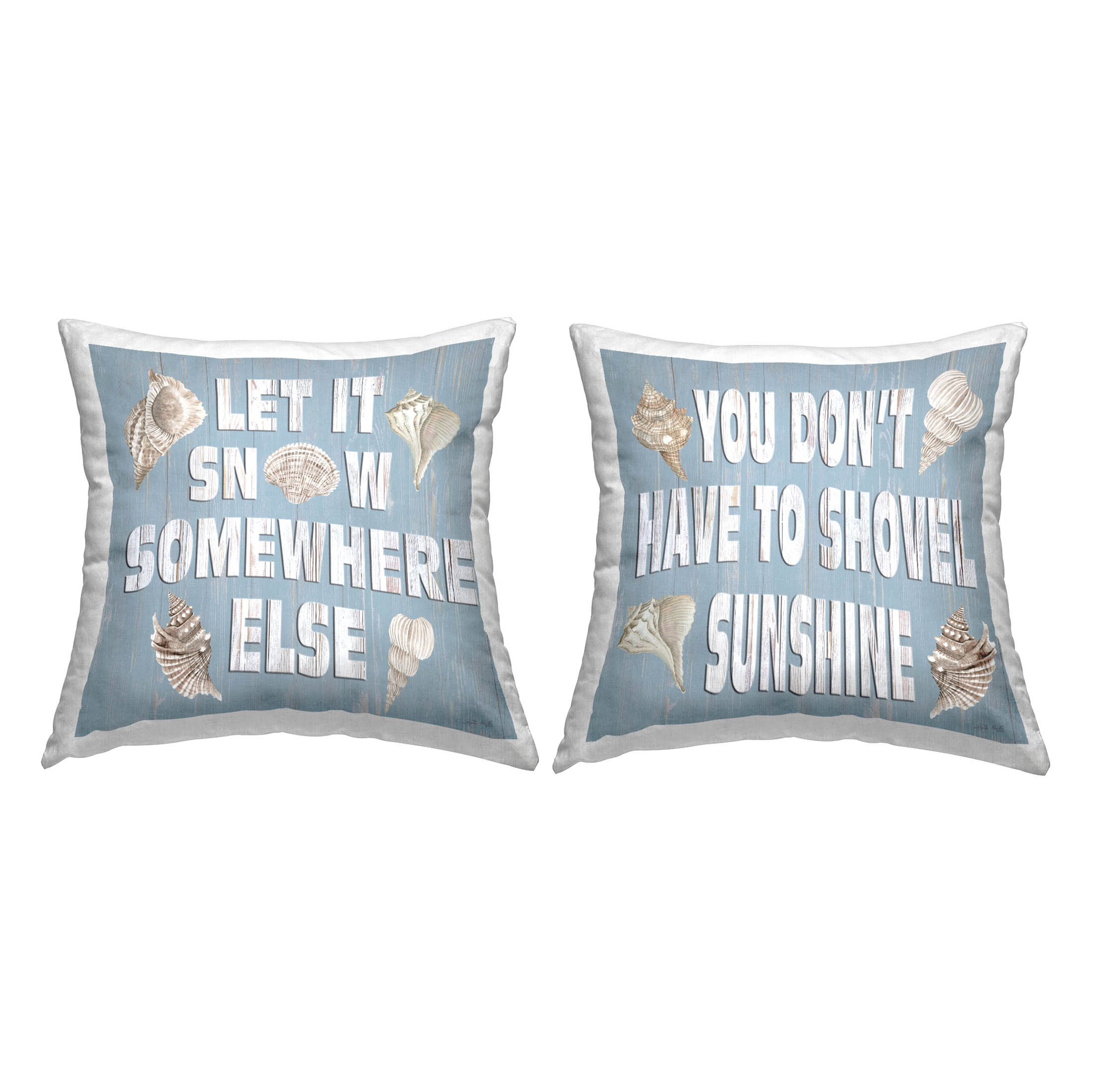 Stupell Industries Nautical Holiday Let It Snow Phrases Printed Throw Pillow Design by Cindy Jacobs (Set of 2)