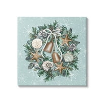 Stupell Industries Nautical Holiday Seashell Wreath Graphic Art Gallery Wrapped Canvas Print Wall Art, Design by Elizabeth Tyndall