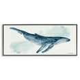 thumbnail image 1 of Stupell Industries Nautical Humpback Whale Marine Animal Blue Watercolor Painting, 30 x 13, Design by Stephanie Workman Marrott, 1 of 5