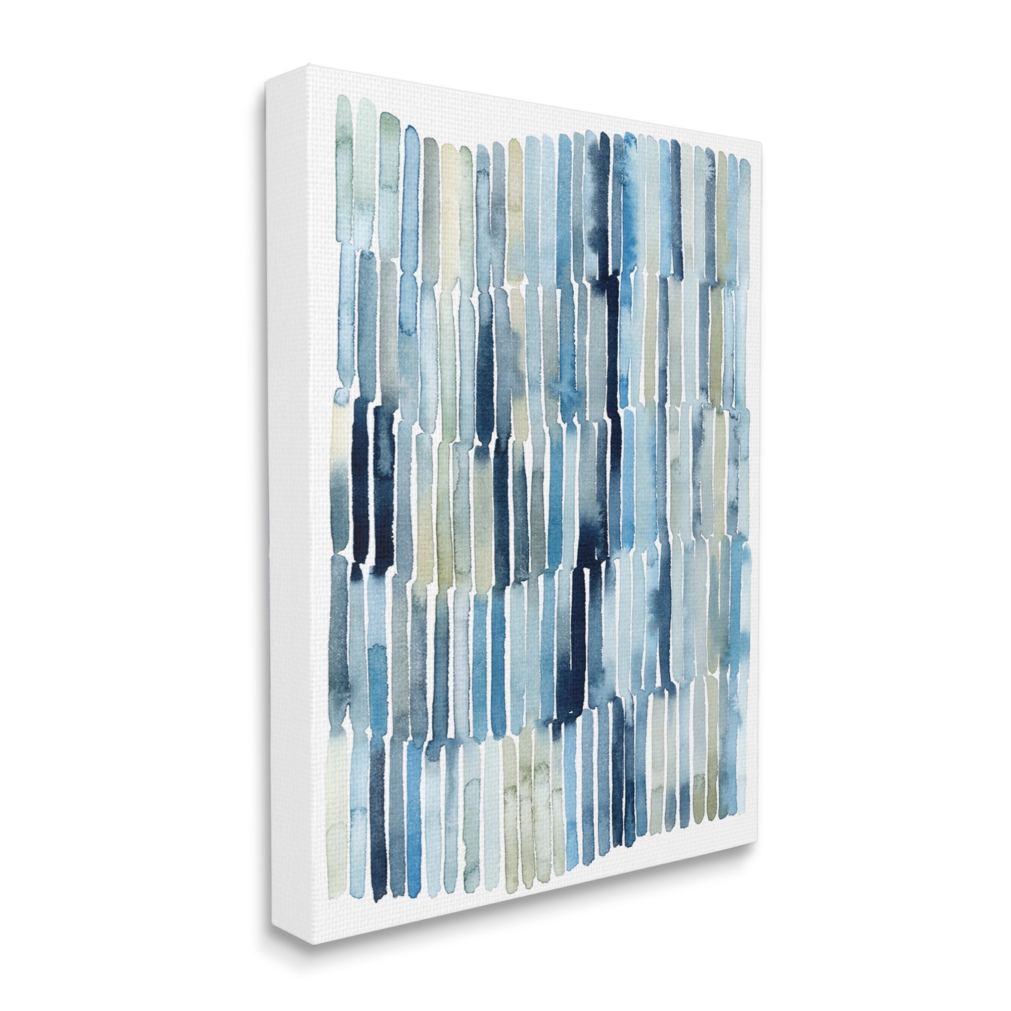 Stupell Industries Nautical Inspired Abstraction Blue Beige Blocked Lines Abstract Painting Gallery Wrapped Canvas Art Print Wall Art, 16 x 20