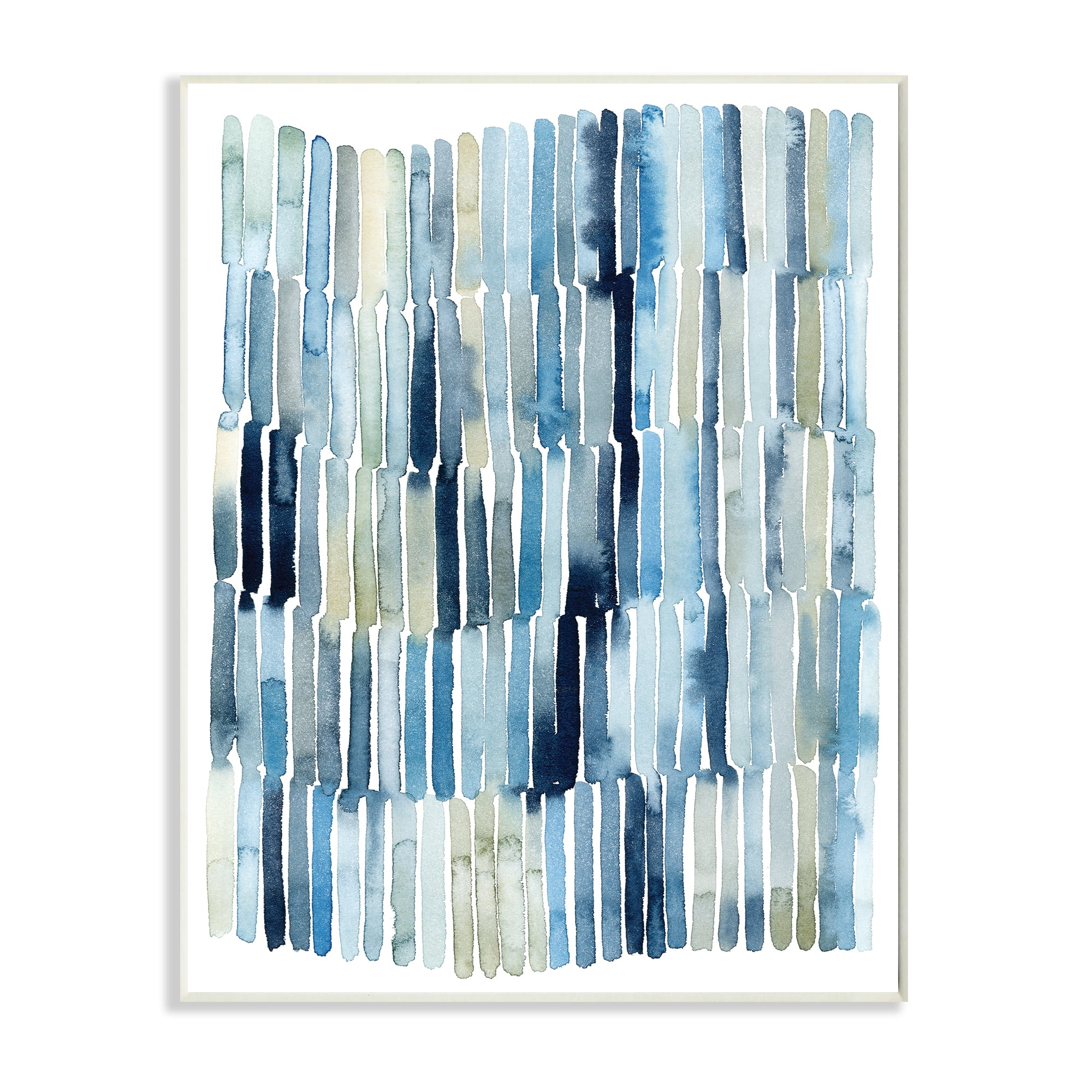 Stupell Industries Nautical Inspired Abstraction Blue Beige Blocked Lines Abstract Painting Unframed Art Print Wall Art, 13 x 19