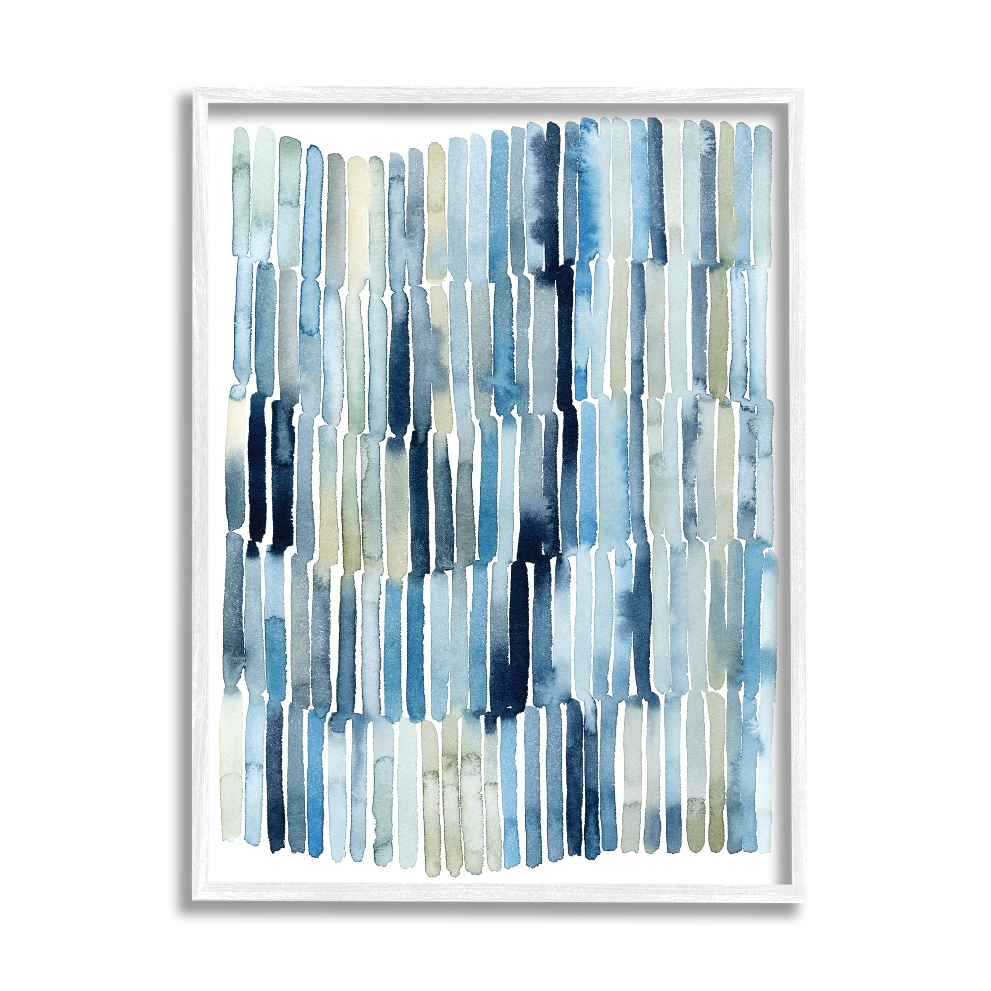 Stupell Industries Nautical Inspired Abstraction Blue Beige Blocked Lines Painting Framed Art Print Wall Art, 24x30, By Grace Popp