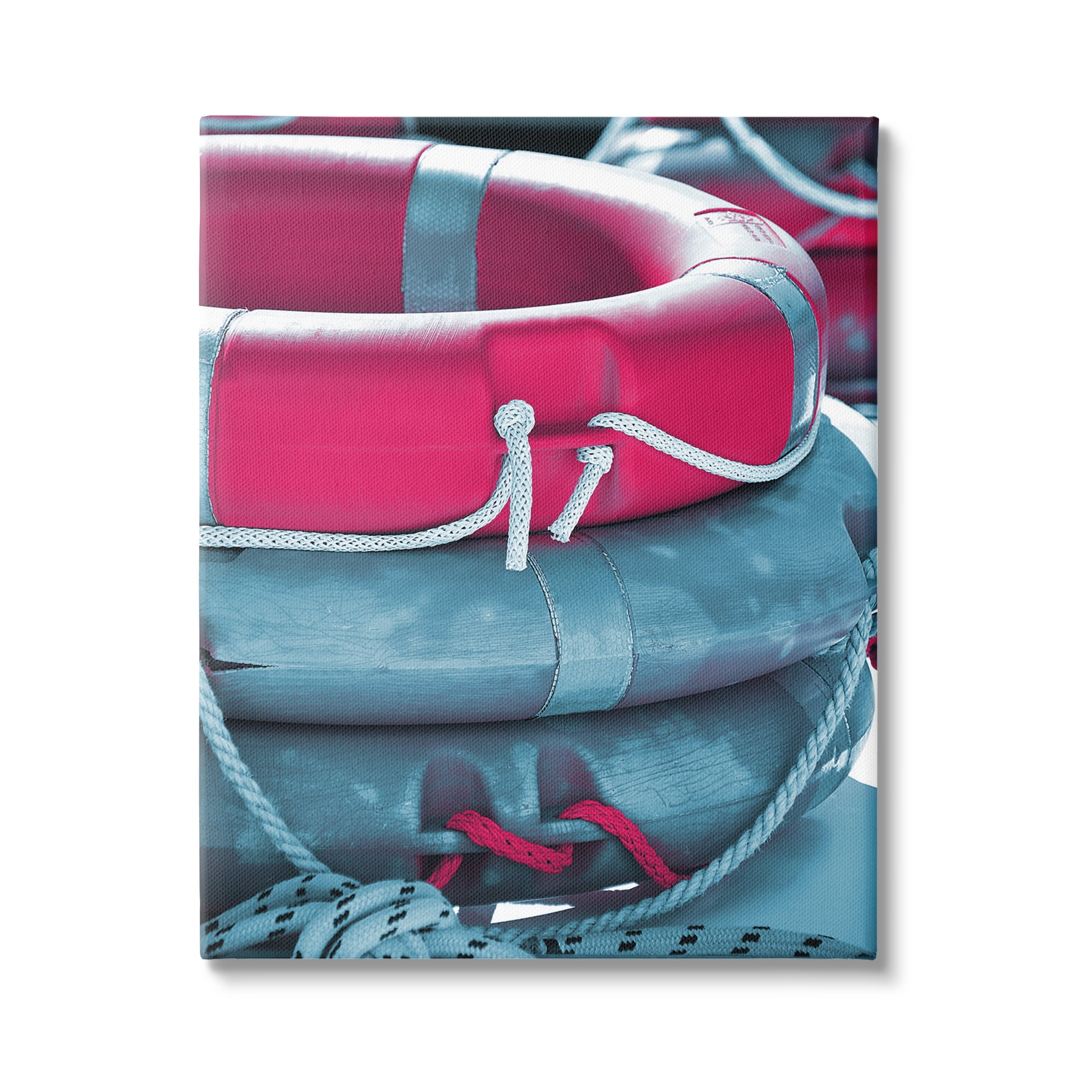 Stupell Industries Nautical Life Buoys Nature Photography Gallery Wrapped Canvas Art Print Wall Art, 24 x 30