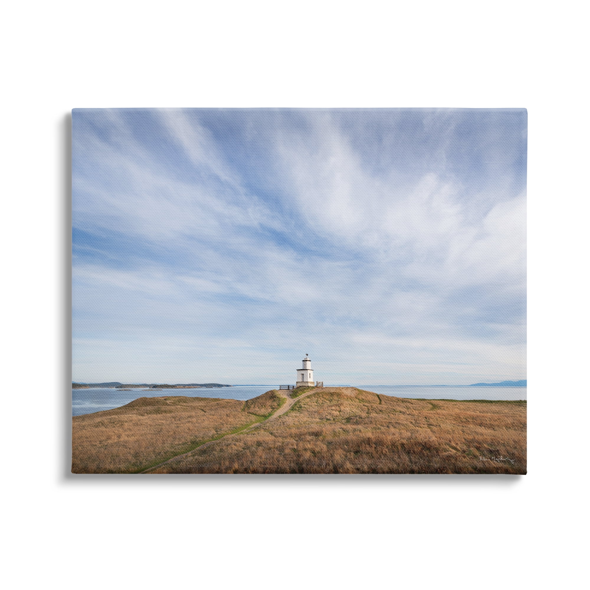 Stupell Industries Nautical Lighthouse Beacon Landscape Photography Gallery Wrapped Canvas Art Print Wall Art, 20 x 16