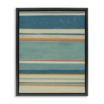 Stupell Industries Nautical Linear Pattern Abstract Painting Black Floater Framed Canvas Art Print Wall Art, 17 x 21