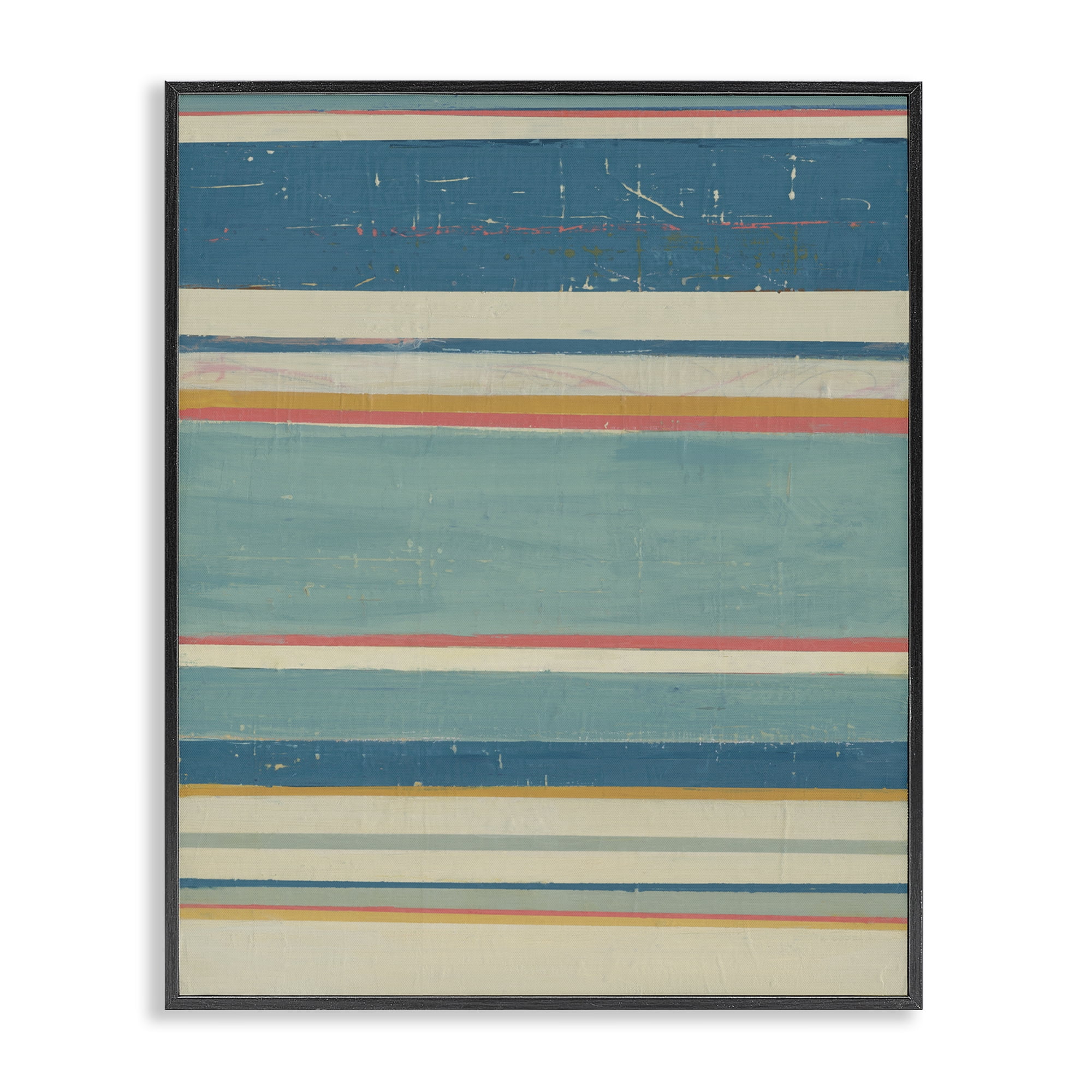 Stupell Industries Nautical Linear Pattern Abstract Painting Black Framed Art Print Wall Art, 11 x 14