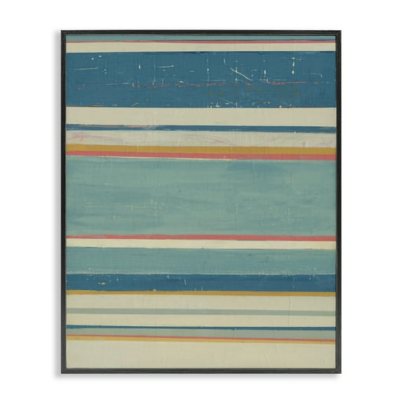 Stupell Industries Nautical Linear Pattern Abstract Painting Black Framed Art Print Wall Art, 11 x 14