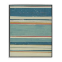 Stupell Industries Nautical Linear Pattern Abstract Painting Black Framed Art Print Wall Art, 11 x 14