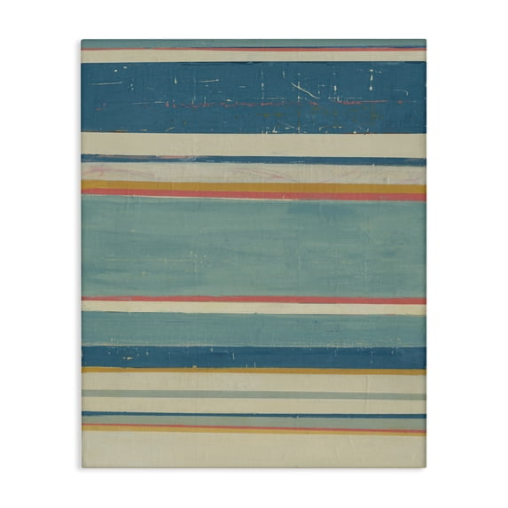 Stupell Industries Nautical Linear Pattern Abstract Painting Gallery Wrapped Canvas Art Print Wall Art, 16 x 20