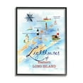 thumbnail image 1 of Stupell Industries Nautical Map of Eastern Long Island Lighthouses Black Framed, 24 x 30, Design by Melissa Hyatt LLC, 1 of 7